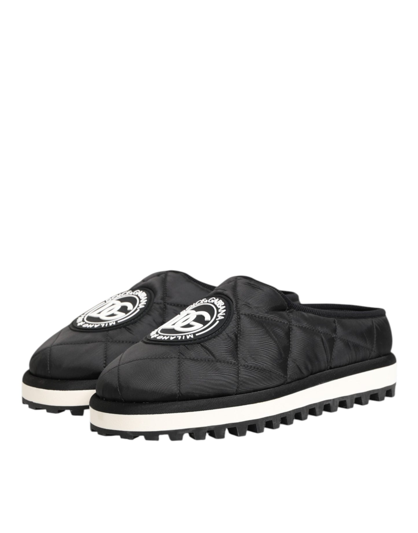 Dolce & Gabbana Black Nylon Low Top Slip On Sneaker Shoes Curated Luxury Accessories by Orvyn