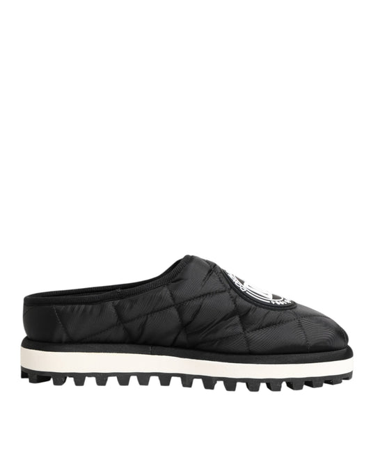 Dolce & Gabbana Black Nylon Low Top Slip On Sneaker Shoes Curated Luxury Accessories by Orvyn