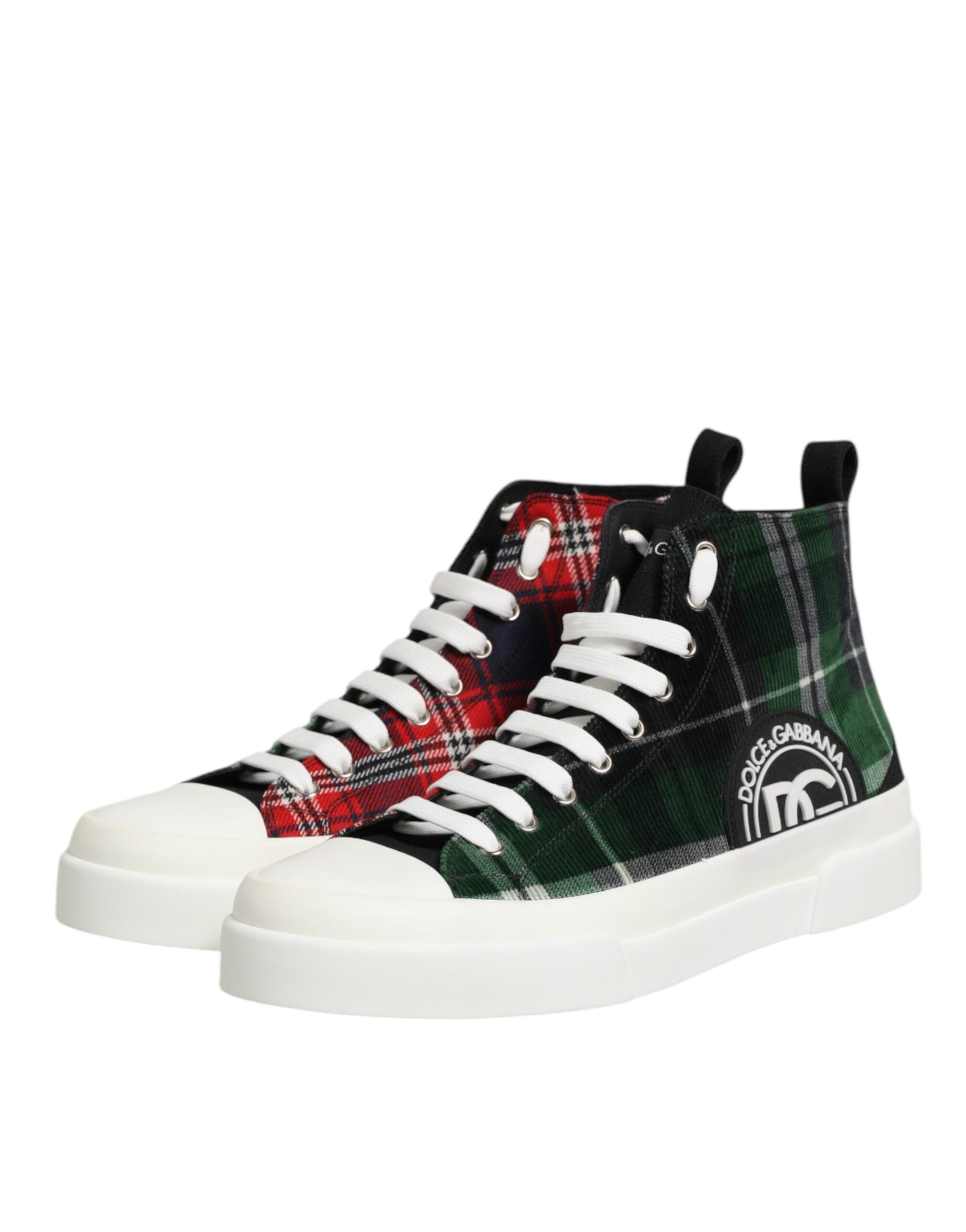 Dolce & Gabbana Multicolor Cotton High Top Men Sneakers Shoes Curated Luxury Accessories by Orvyn
