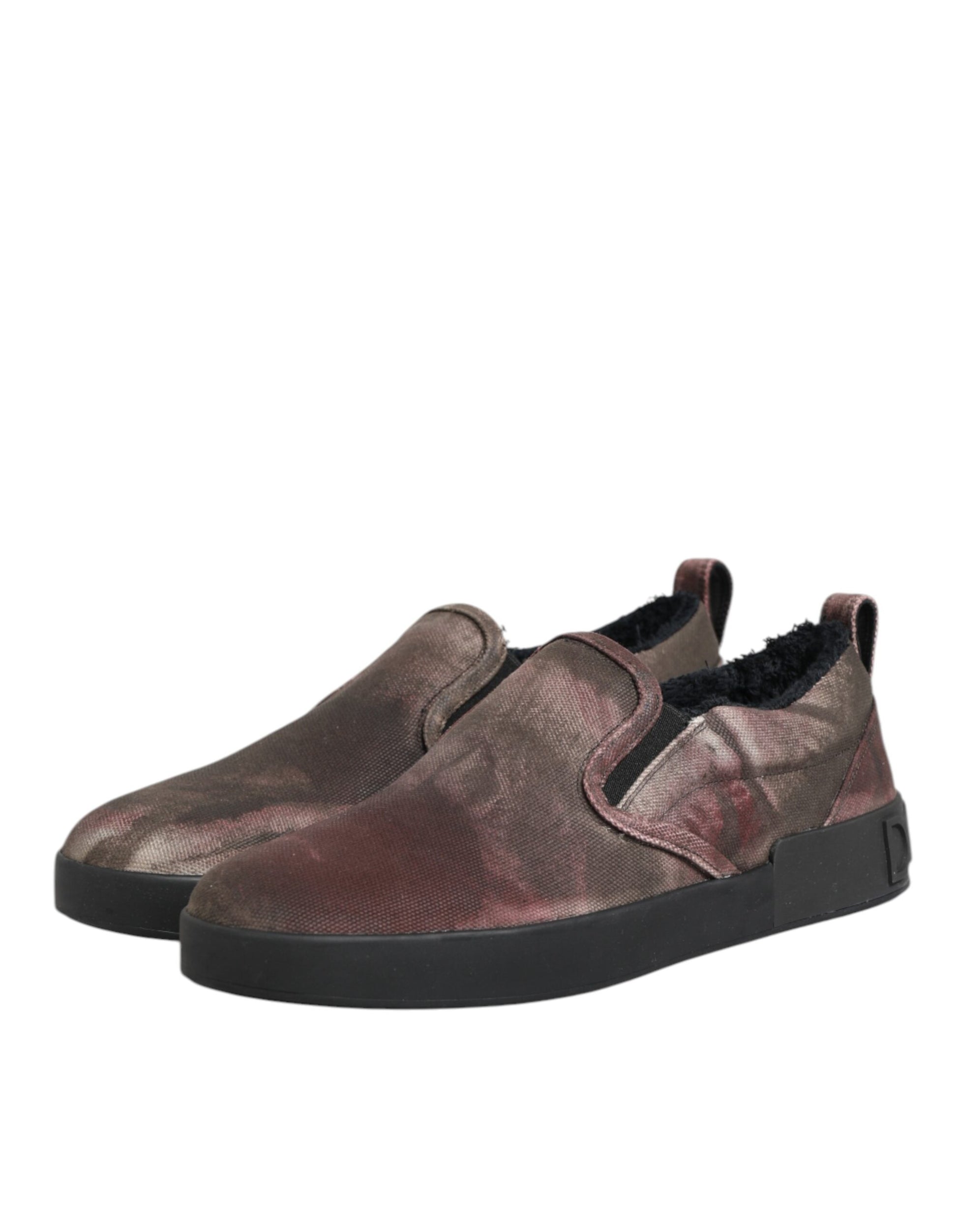 Dolce & Gabbana Multicolor Cotton Low Top Slip On Men Sneakers Shoes Curated Luxury Accessories by Orvyn