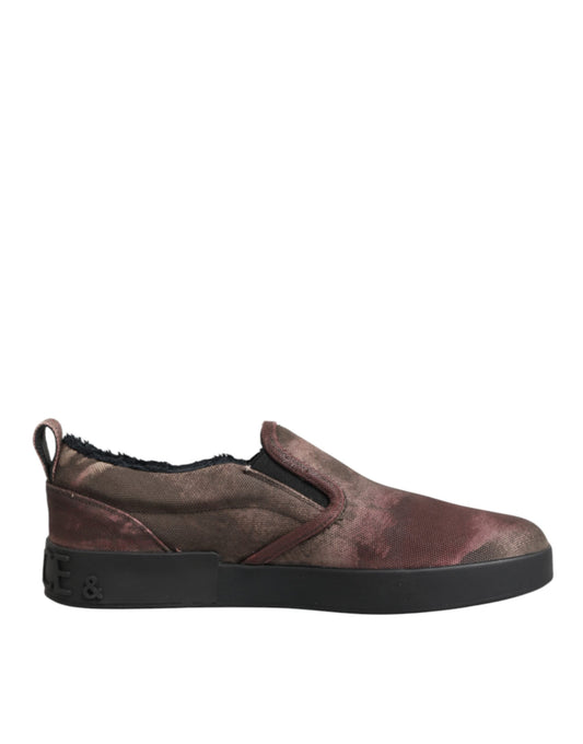 Dolce & Gabbana Multicolor Cotton Low Top Slip On Men Sneakers Shoes Curated Luxury Accessories by Orvyn