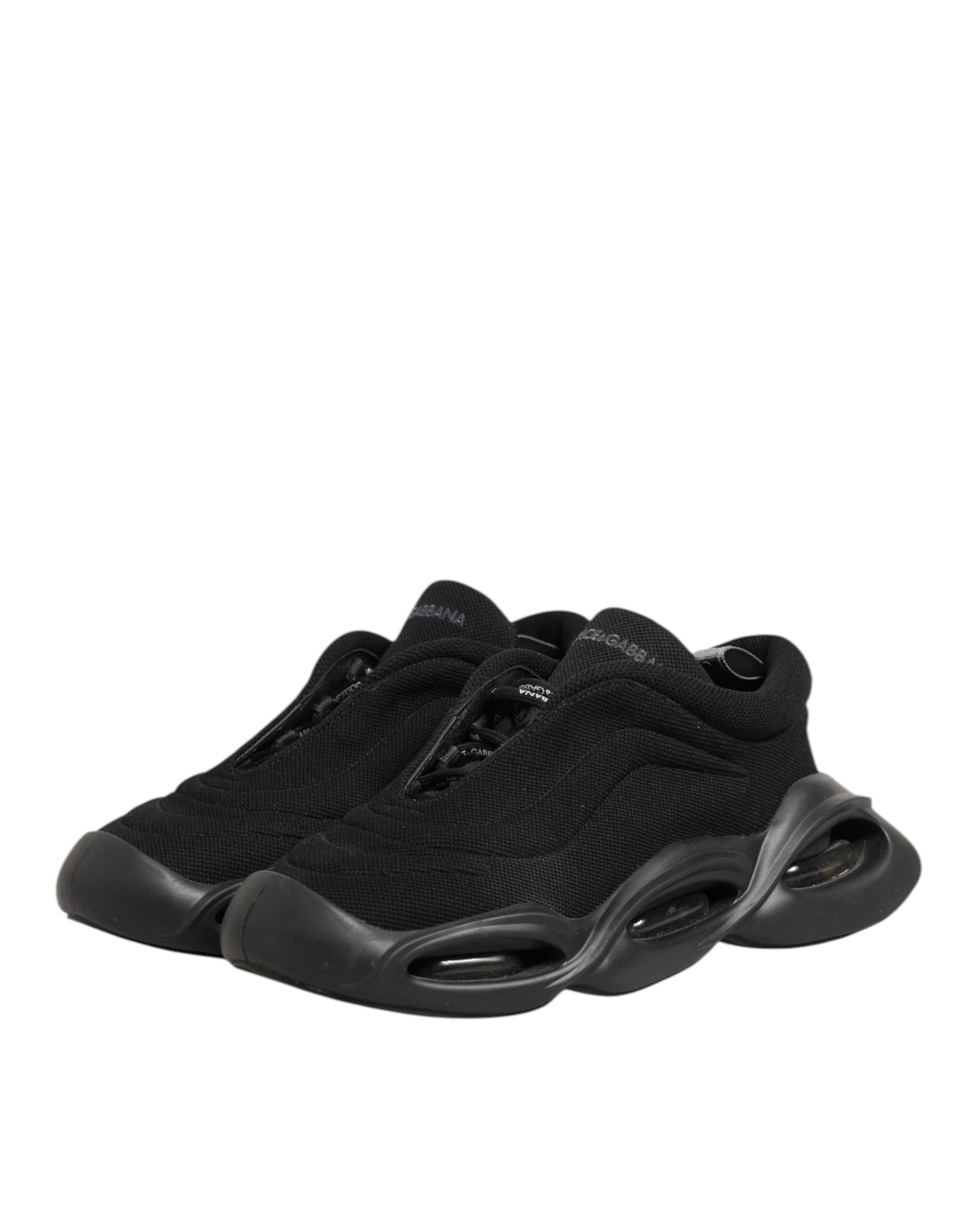 Dolce & Gabbana Black Lace Up Wave Low Top Men Sneaker Shoes Curated Luxury Accessories by Orvyn