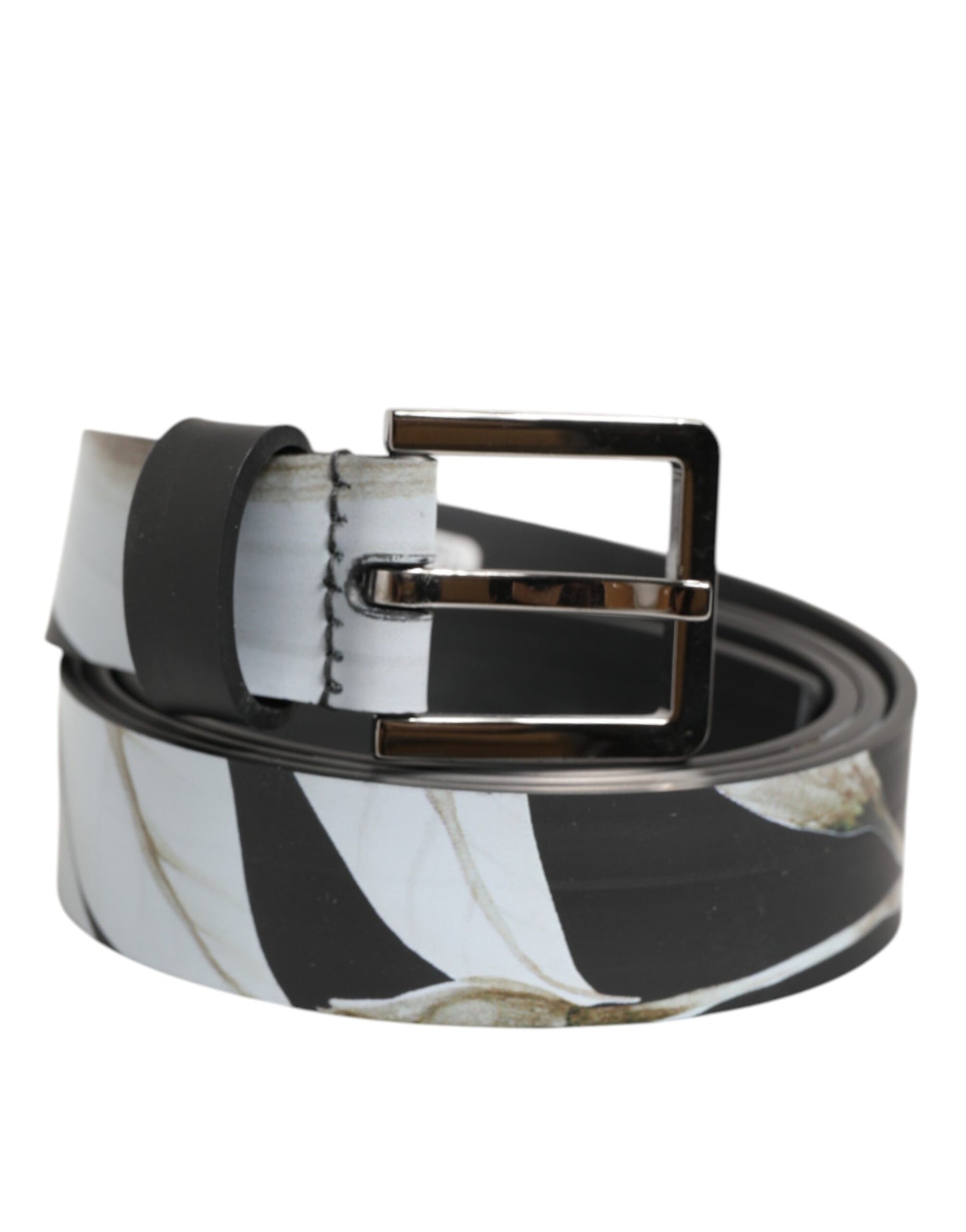 Dolce & Gabbana Multicolor PVC Floral Silver Buckle Men Belt Curated Luxury Accessories by Orvyn