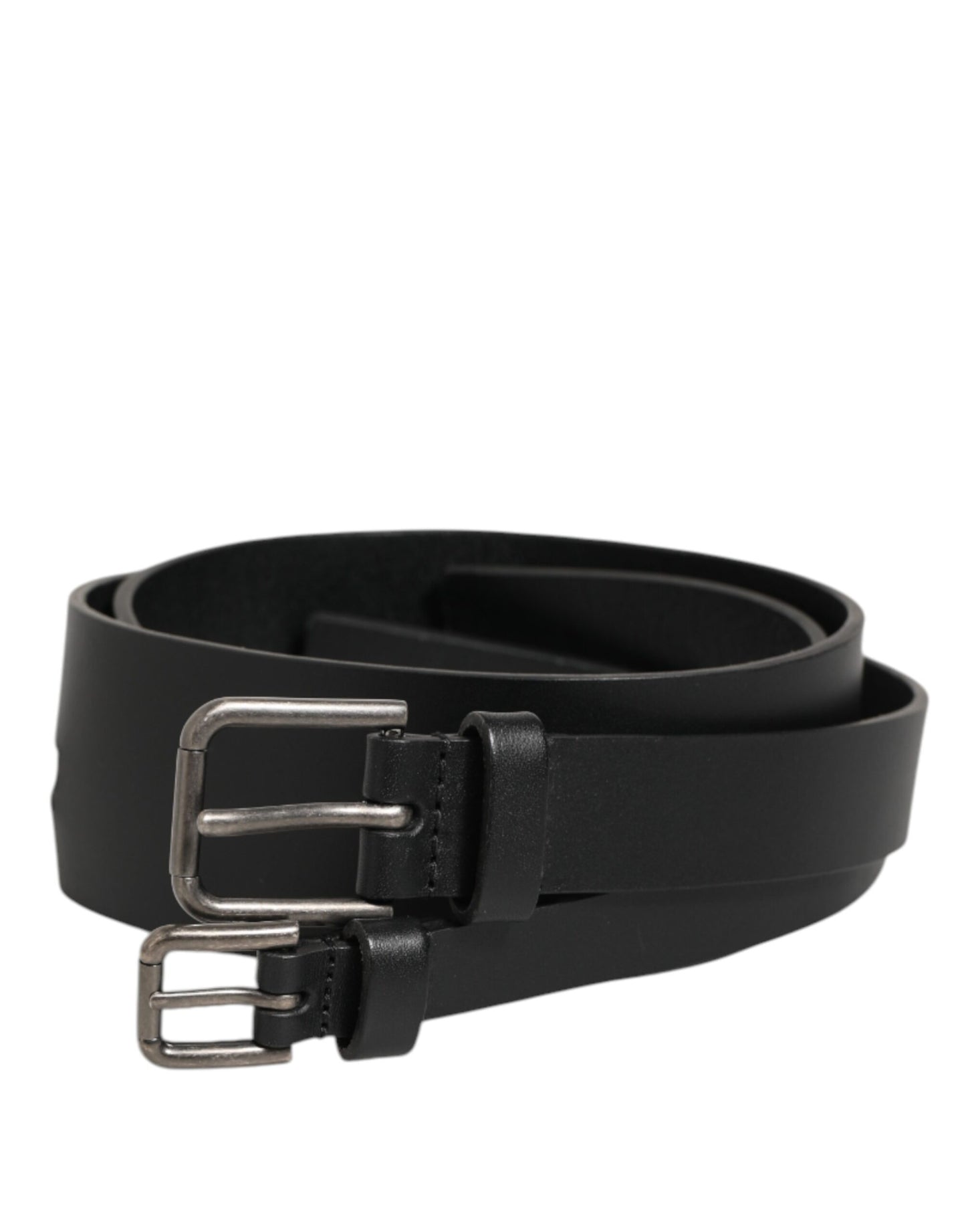 Dolce & Gabbana Black Double Strap Leather Buckle Men Belt Curated Luxury Accessories by Orvyn