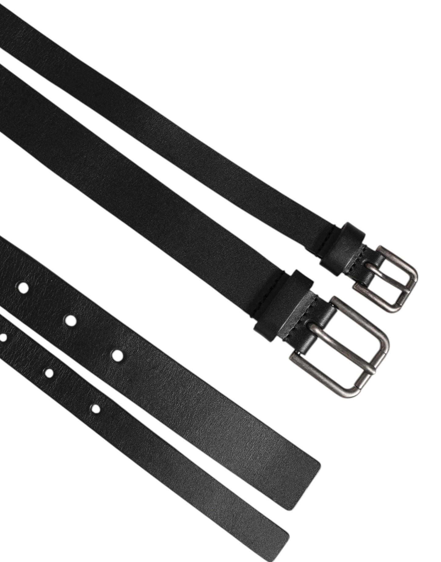 Dolce & Gabbana Black Double Strap Leather Buckle Men Belt Curated Luxury Accessories by Orvyn