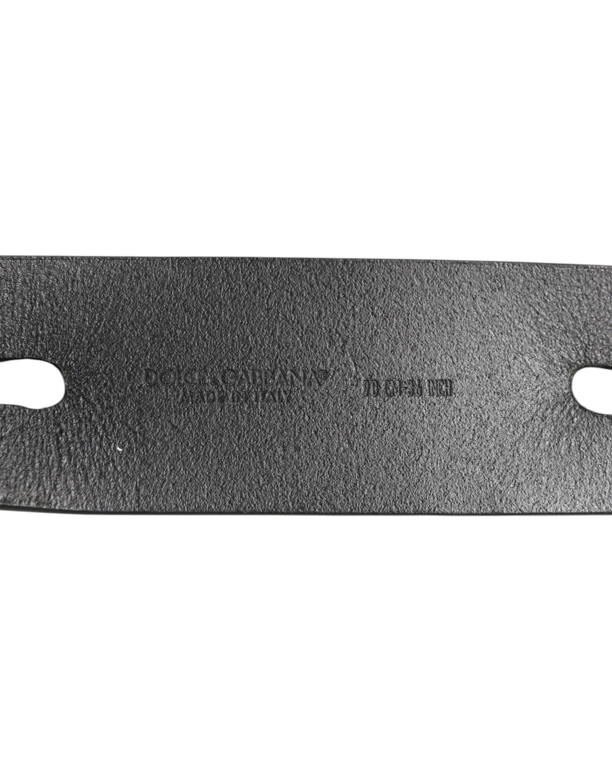 Dolce & Gabbana Black Double Strap Leather Silver Buckle Belt Curated Luxury Accessories by Orvyn
