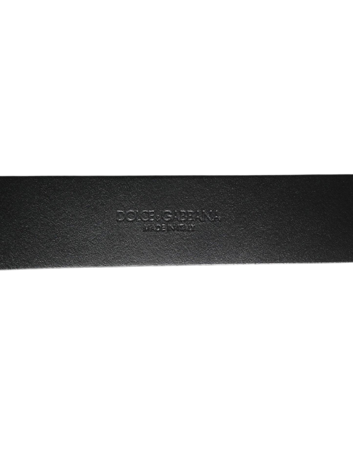Dolce & Gabbana Black Silver Pebbled Texture Leather Buckle Men Belt Curated Luxury Accessories by Orvyn