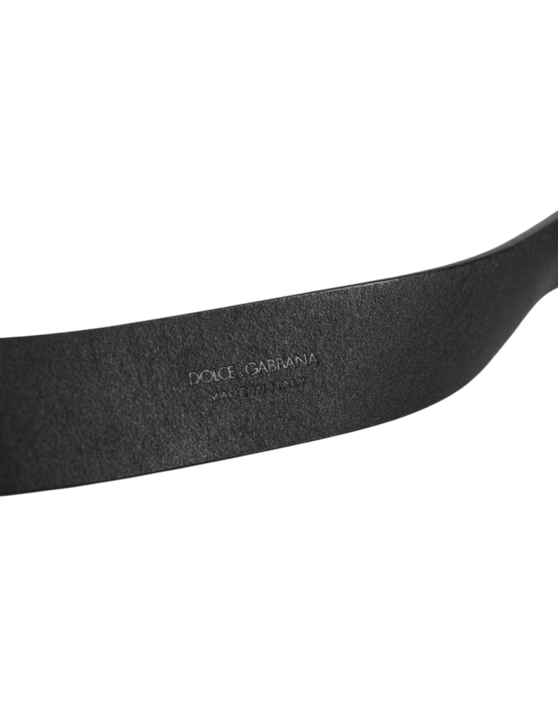 Dolce & Gabbana Black Leather Metal Buckle Classic Men Belt Curated Luxury Accessories by Orvyn