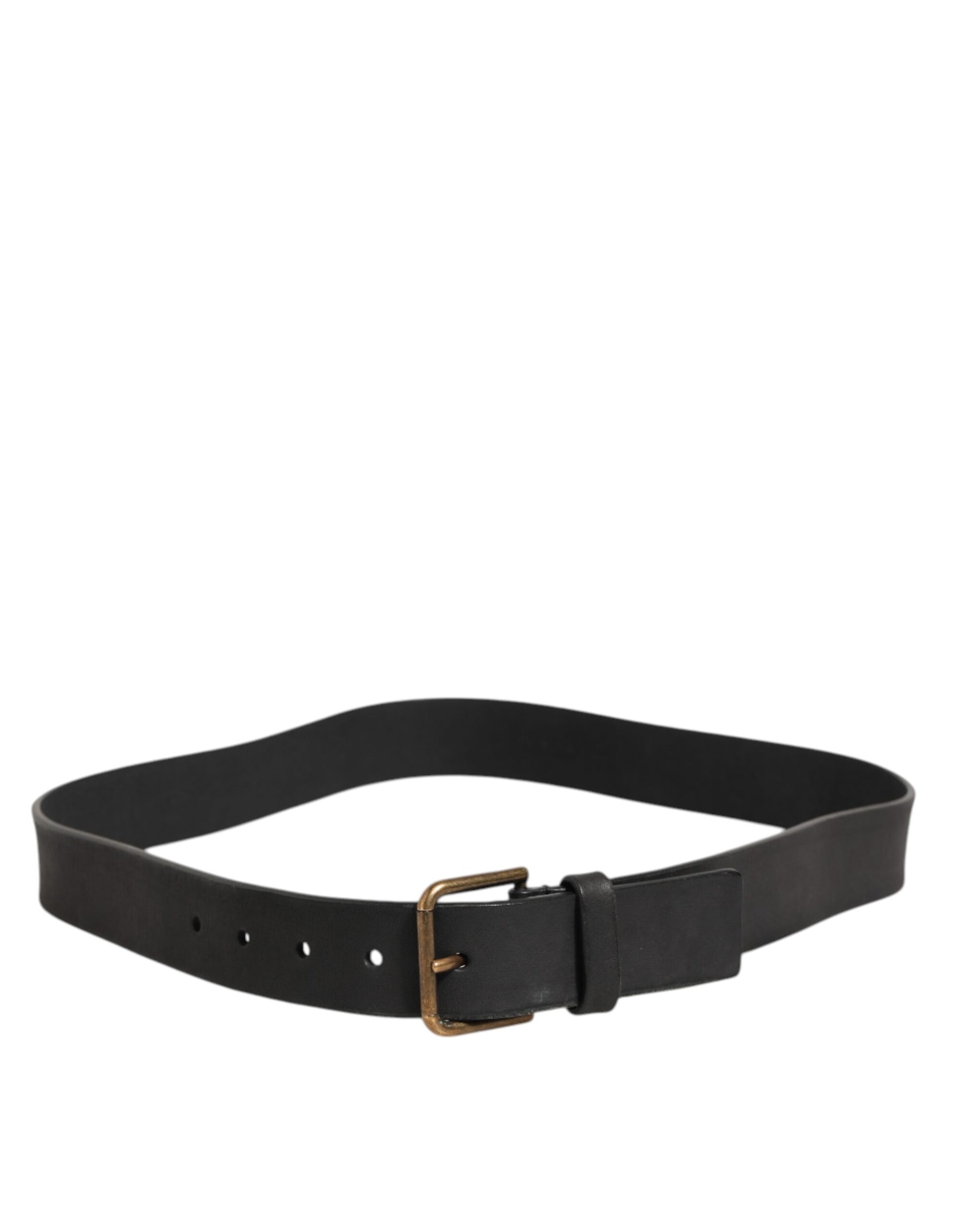 Dolce & Gabbana Black Leather Metal Buckle Classic Men Belt Curated Luxury Accessories by Orvyn