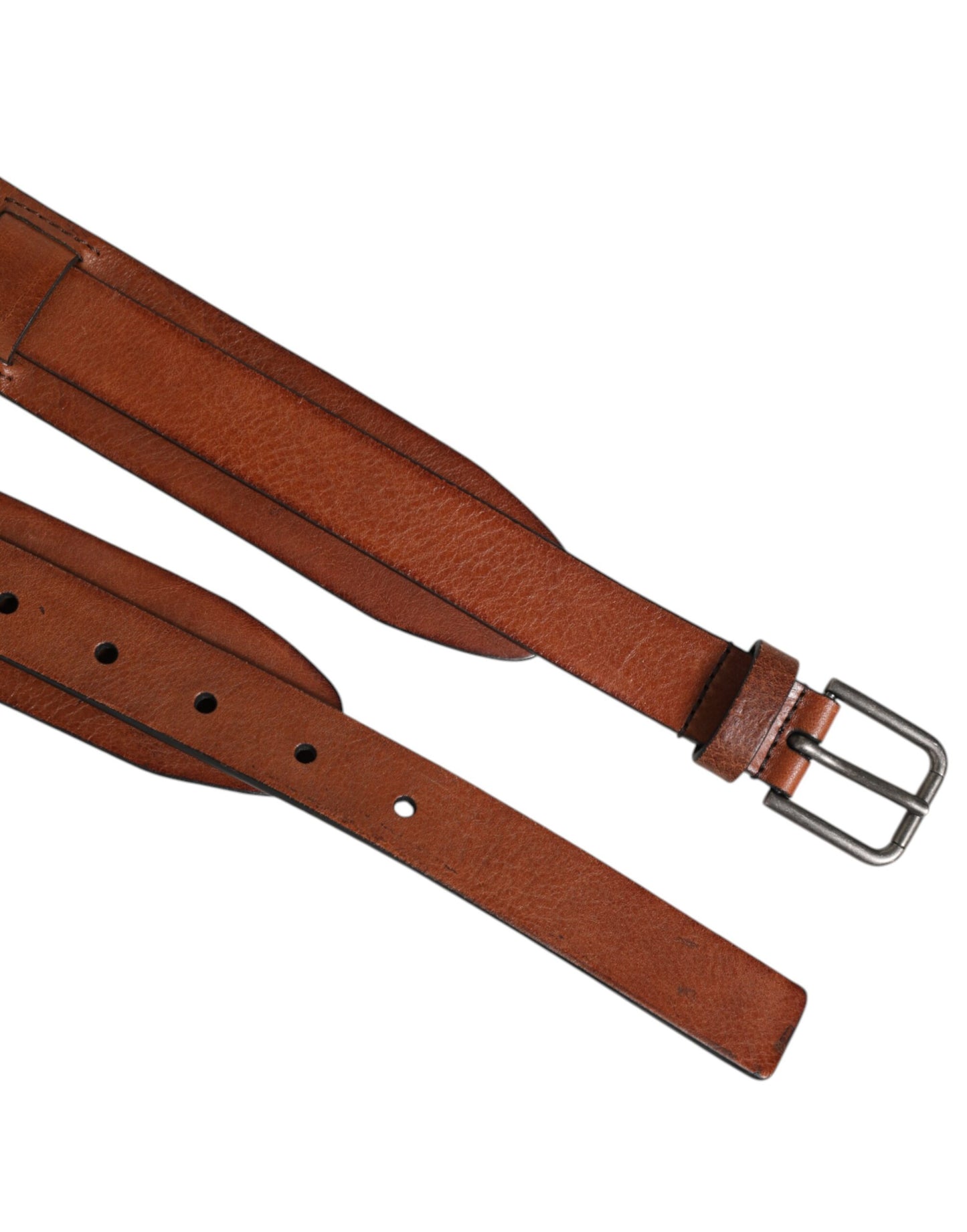 Dolce & Gabbana Brown Classic Gold Metal Logo Buckle Men Belt Curated Luxury Accessories by Orvyn