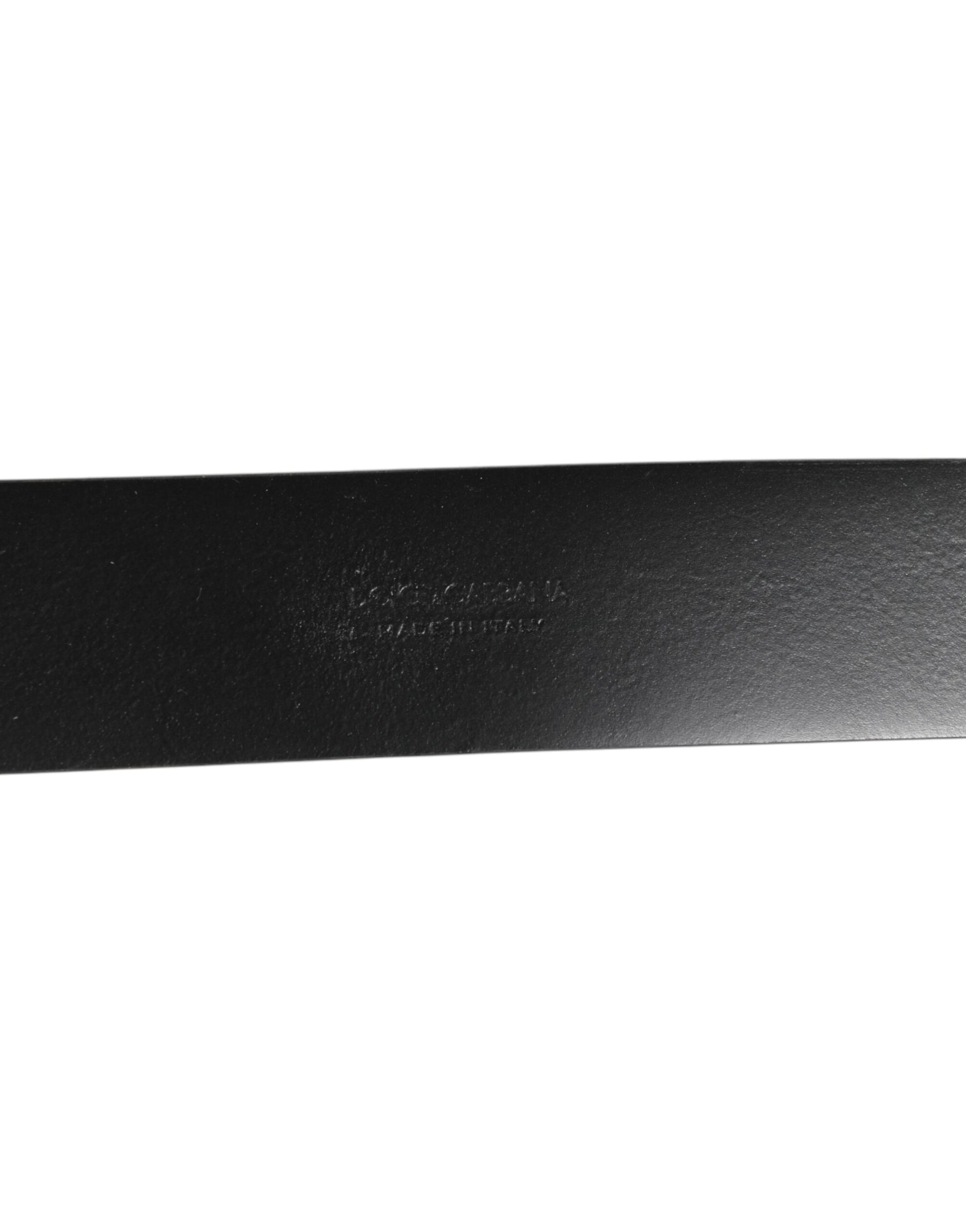 Dolce & Gabbana Black Leather Side Rings Brass Buckle Belt Curated Luxury Accessories by Orvyn