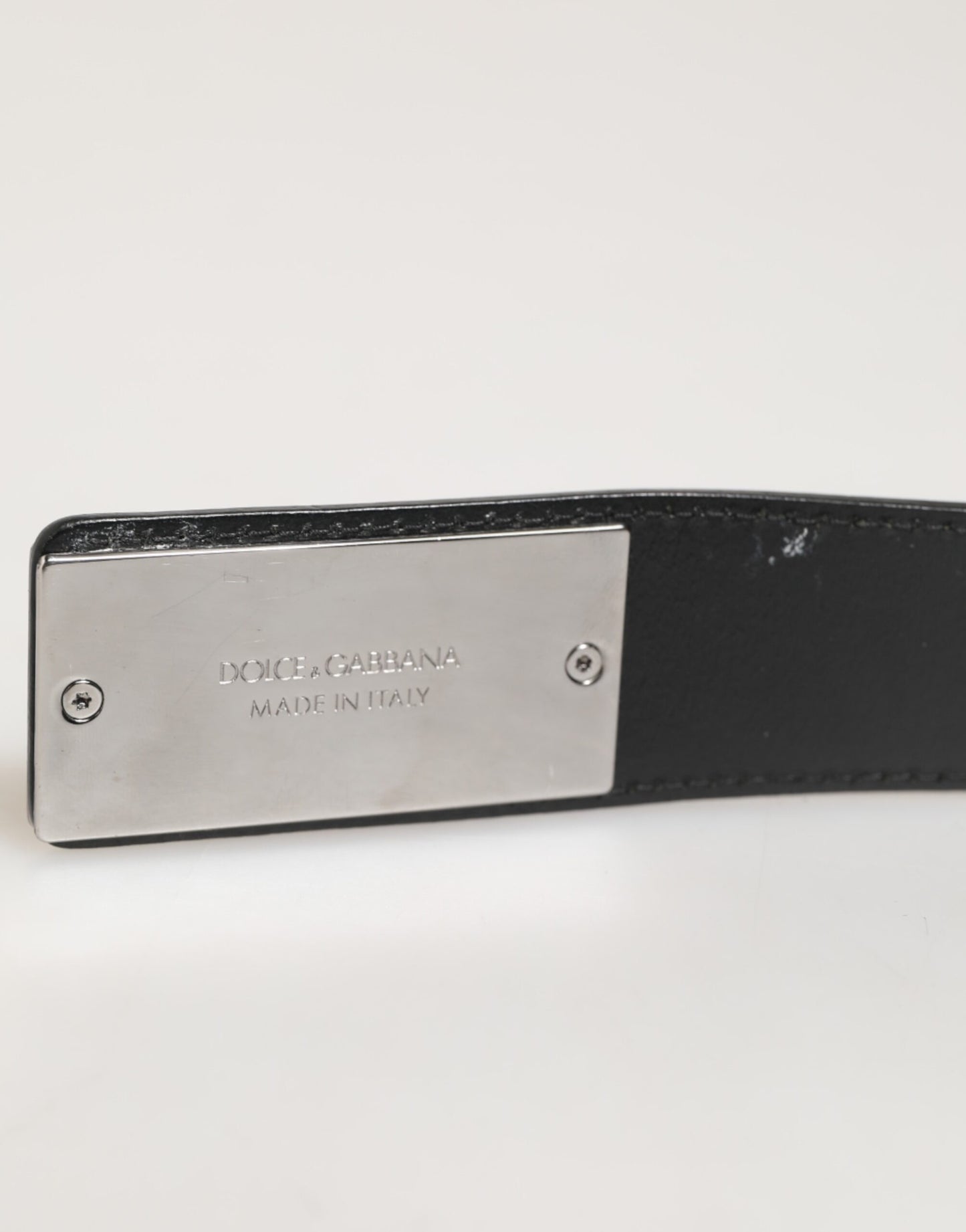 Dolce & Gabbana Black Leather Classic Metal Logo Buckle Belt Curated Luxury Accessories by Orvyn