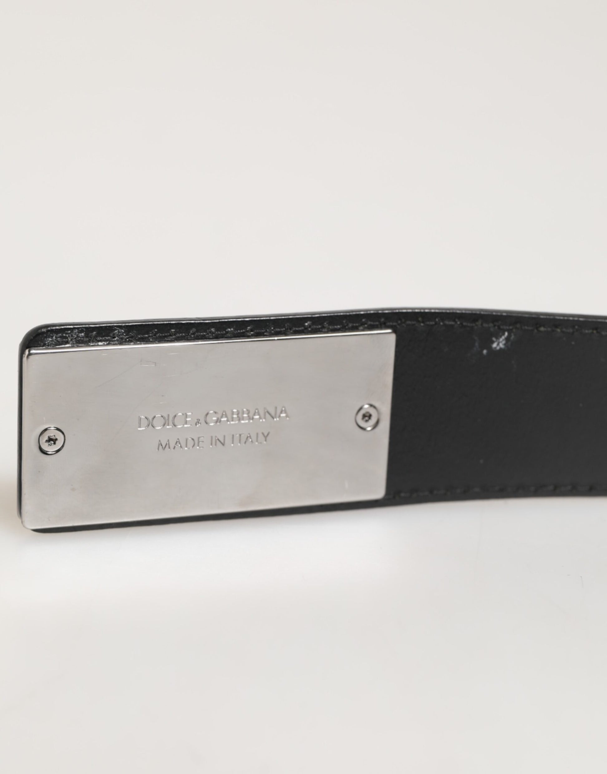 Dolce & Gabbana Black Leather Classic Metal Logo Buckle Belt Curated Luxury Accessories by Orvyn