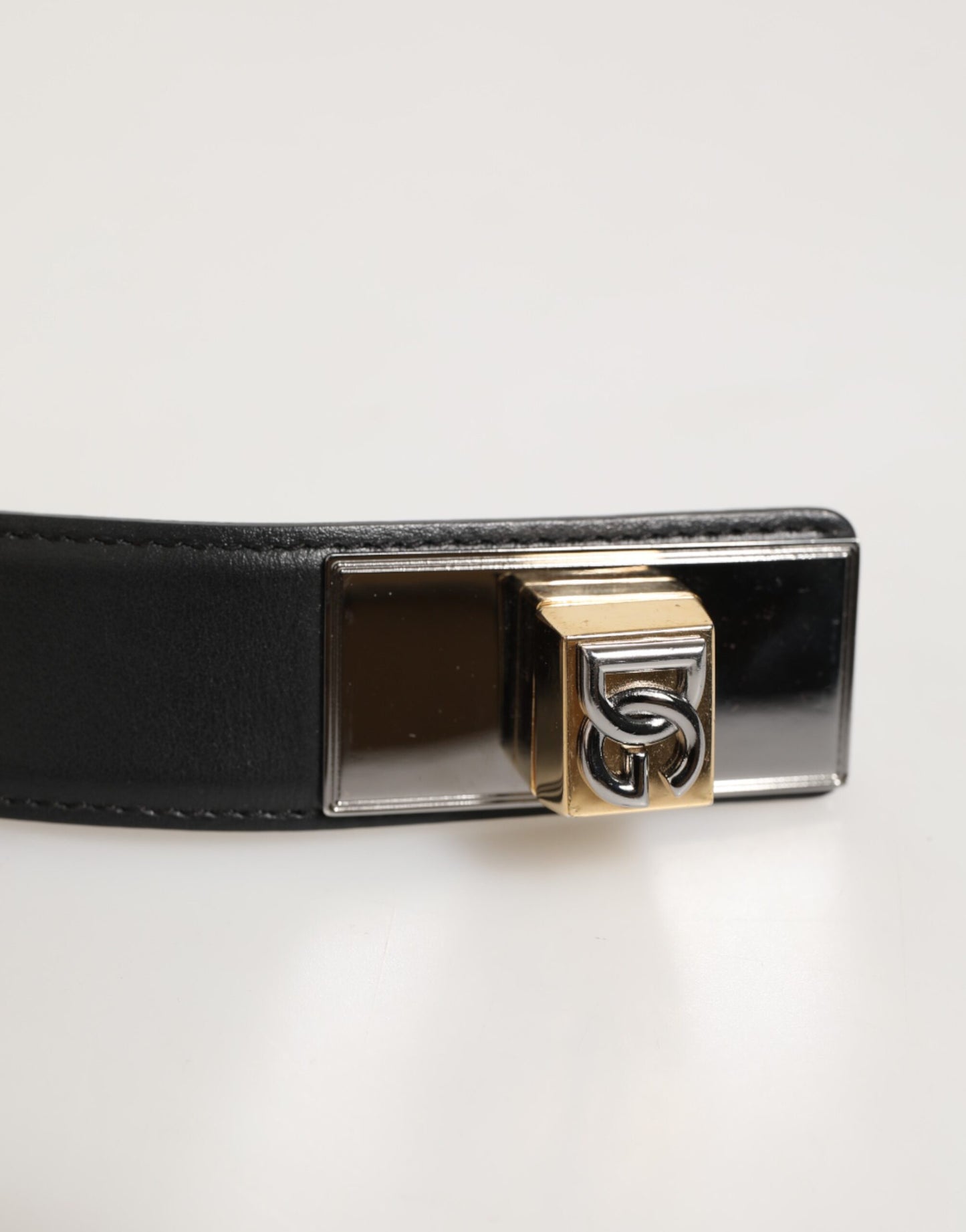 Dolce & Gabbana Black Leather Classic Metal Logo Buckle Belt Curated Luxury Accessories by Orvyn
