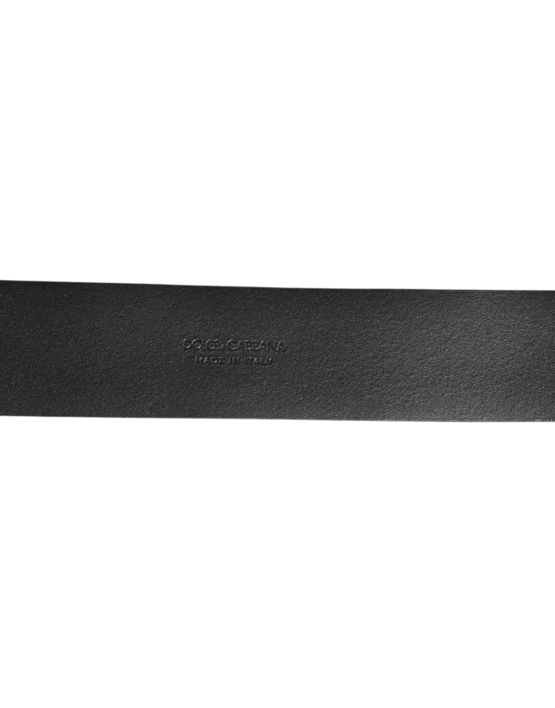 Dolce & Gabbana Black Leather Side Rings Brass Buckle Belt Curated Luxury Accessories by Orvyn