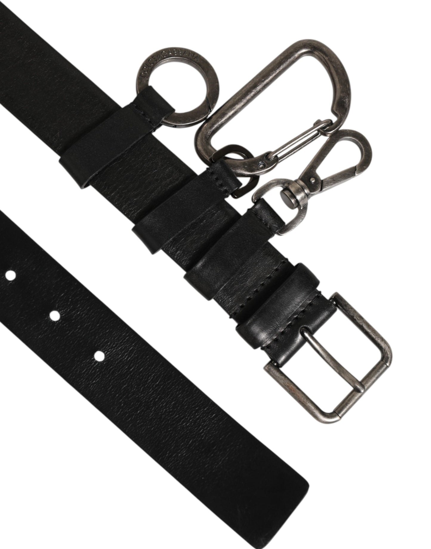 Dolce & Gabbana Black Key Ring Clip Attachments Buckle Belt Curated Luxury Accessories by Orvyn