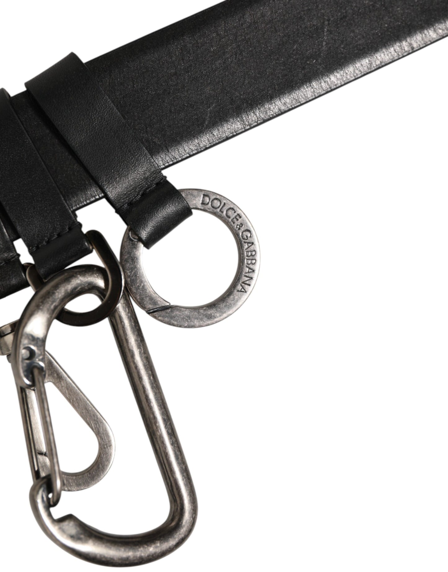 Dolce & Gabbana Black Key Ring Clip Attachments Buckle Belt Curated Luxury Accessories by Orvyn