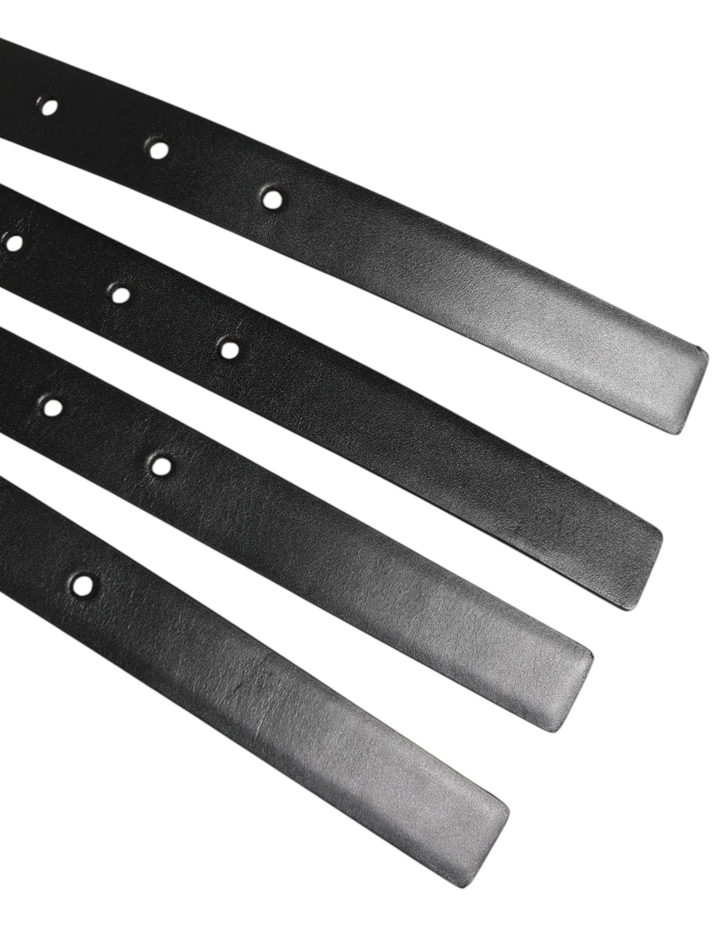 Dolce & Gabbana Black Leather 4-Strap Metal Multi-Buckle Belt Curated Luxury Accessories by Orvyn