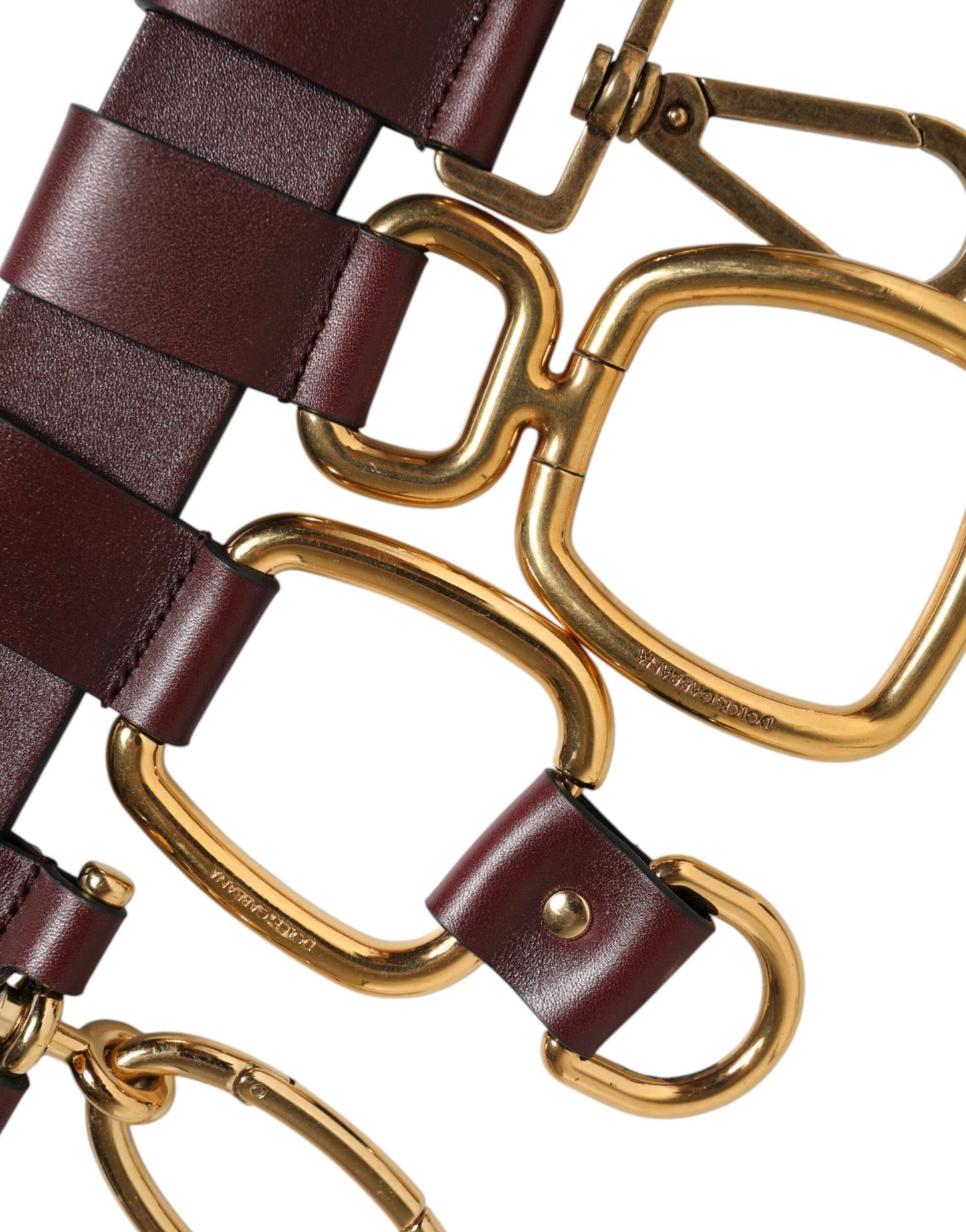 Dolce & Gabbana Brown Key Ring Clip Attachments Buckle Belt Curated Luxury Accessories by Orvyn