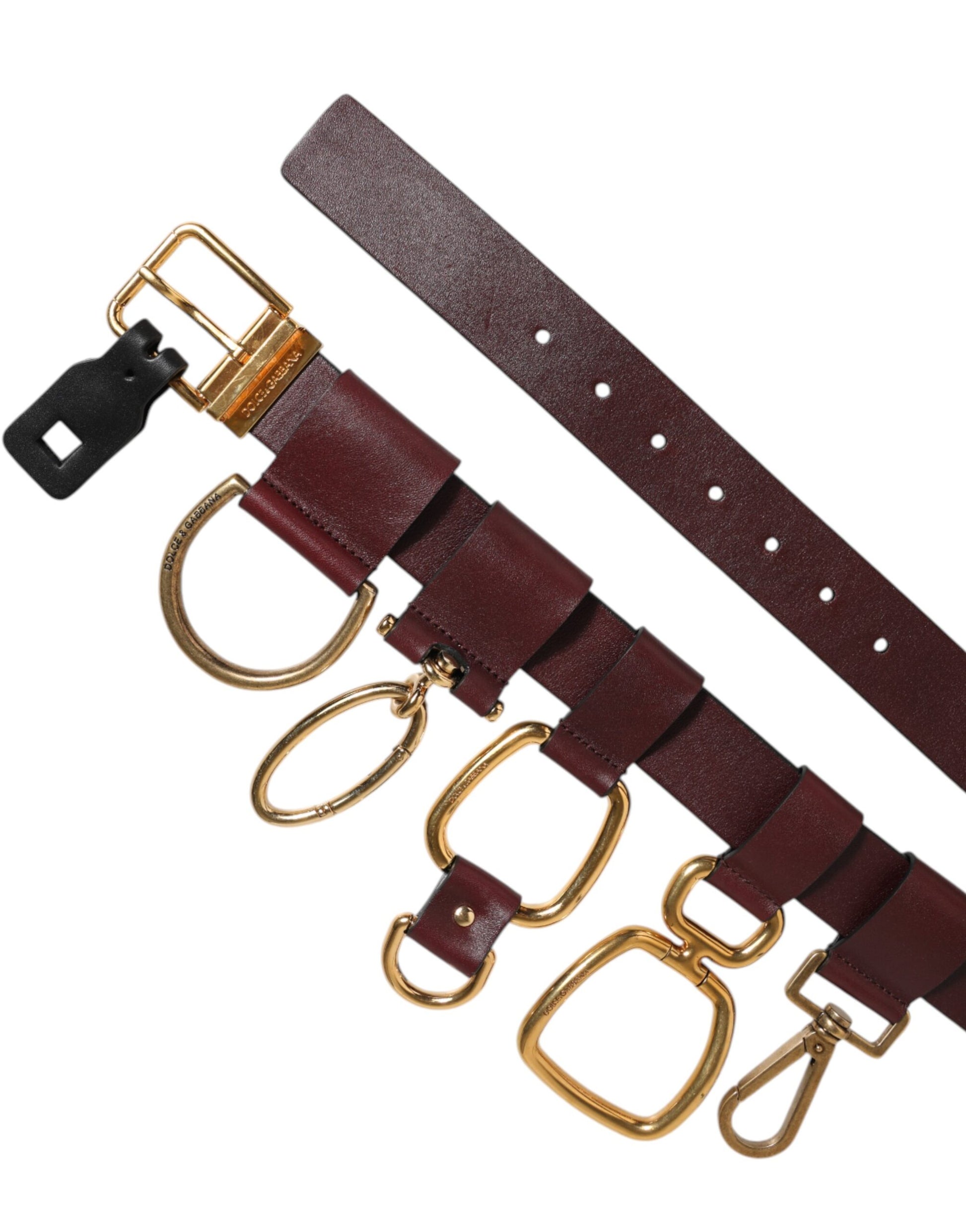 Dolce & Gabbana Brown Key Ring Clip Attachments Buckle Belt Curated Luxury Accessories by Orvyn