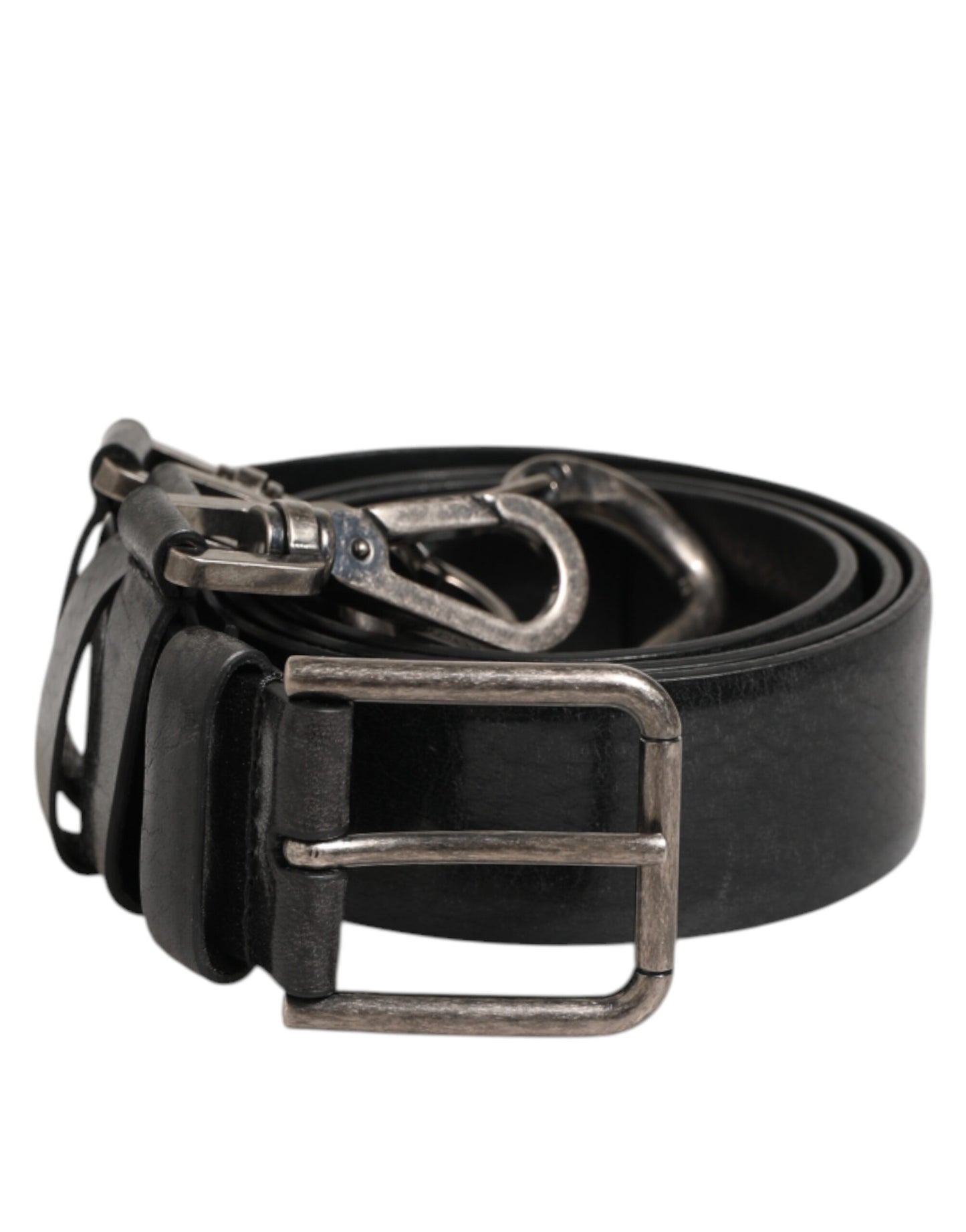 Dolce & Gabbana Black Key Ring Clip Attachments Buckle Belt Curated Luxury Accessories by Orvyn