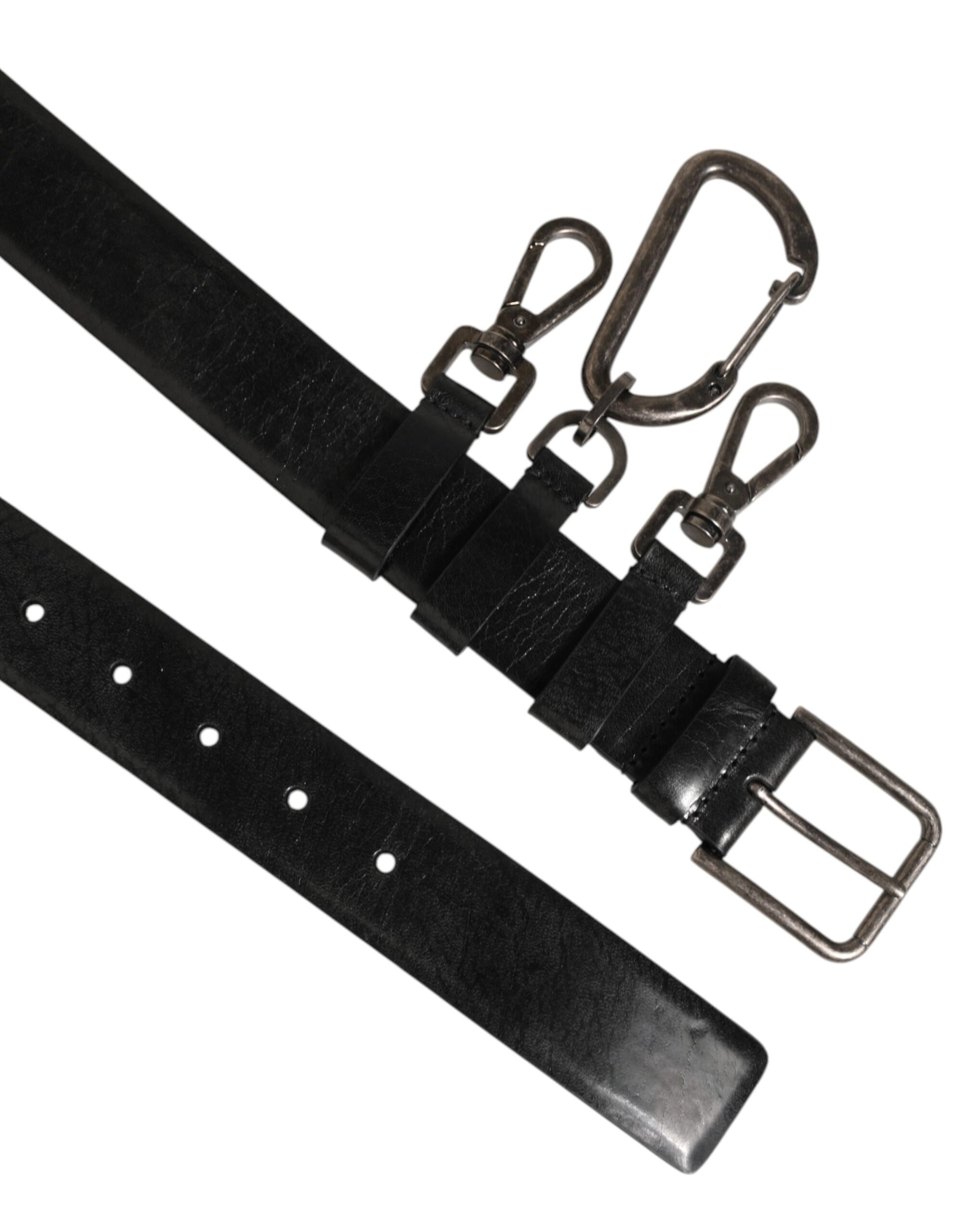 Dolce & Gabbana Black Key Ring Clip Attachments Buckle Belt Curated Luxury Accessories by Orvyn