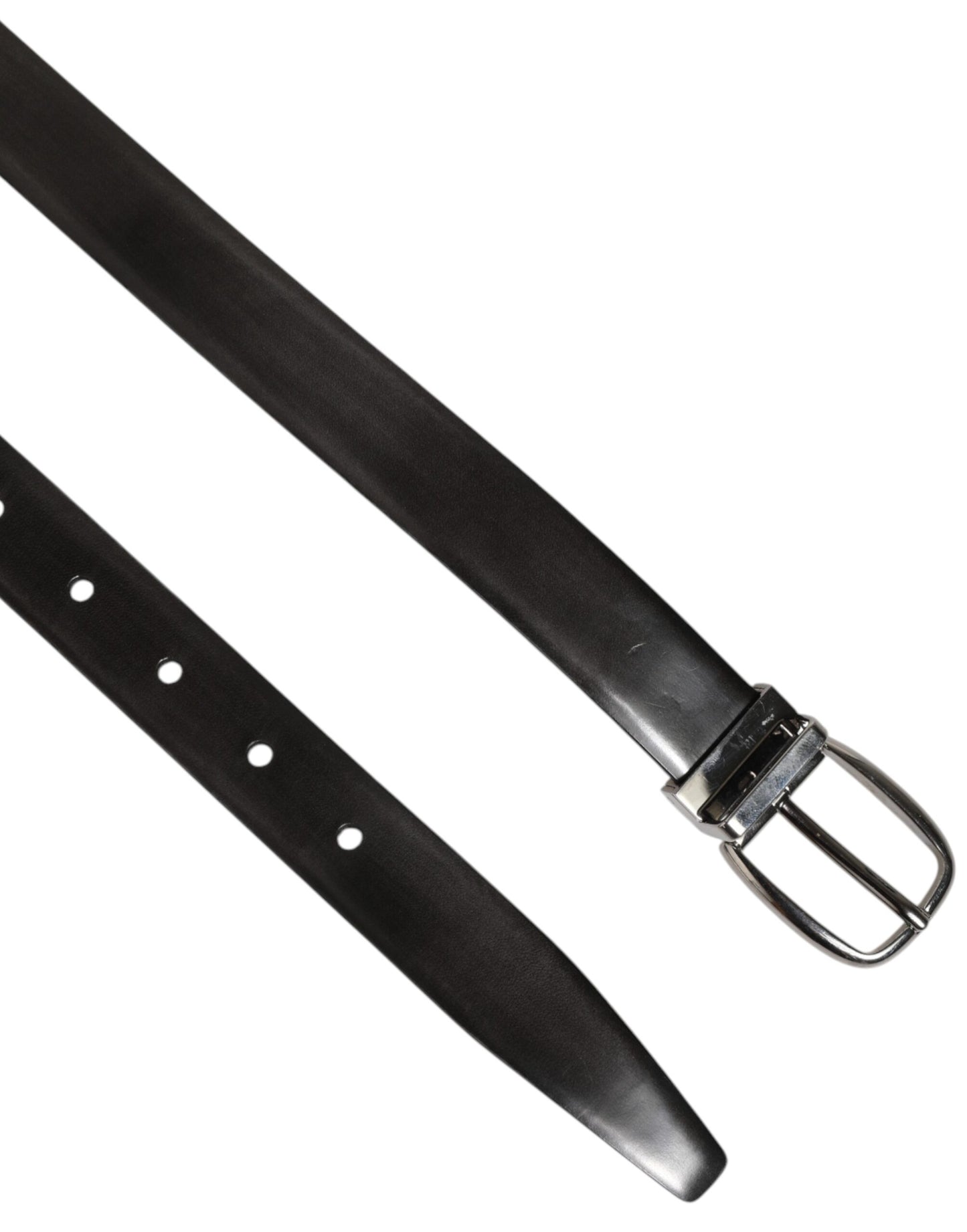 Dolce & Gabbana Black Classic Leather Silver-Tone Buckle Belt Curated Luxury Accessories by Orvyn