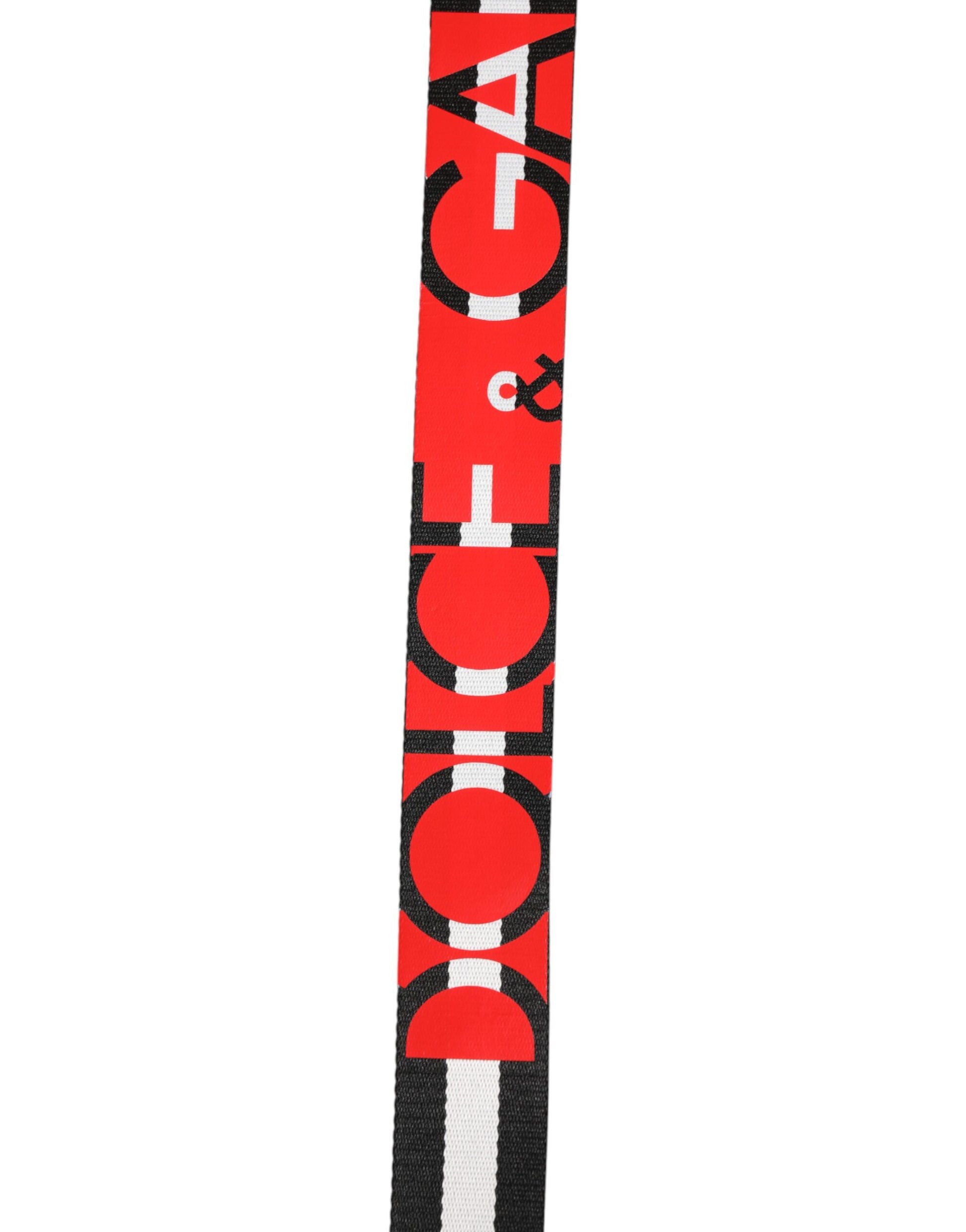 Dolce & Gabbana Black White Striped Logo Metal Buckle Belt Curated Luxury Accessories by Orvyn