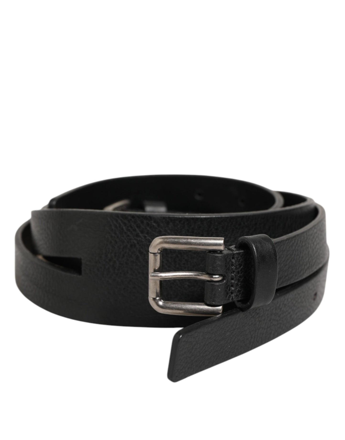 Dolce & Gabbana Black Double Strap Leather Gold Buckle Belt Curated Luxury Accessories by Orvyn