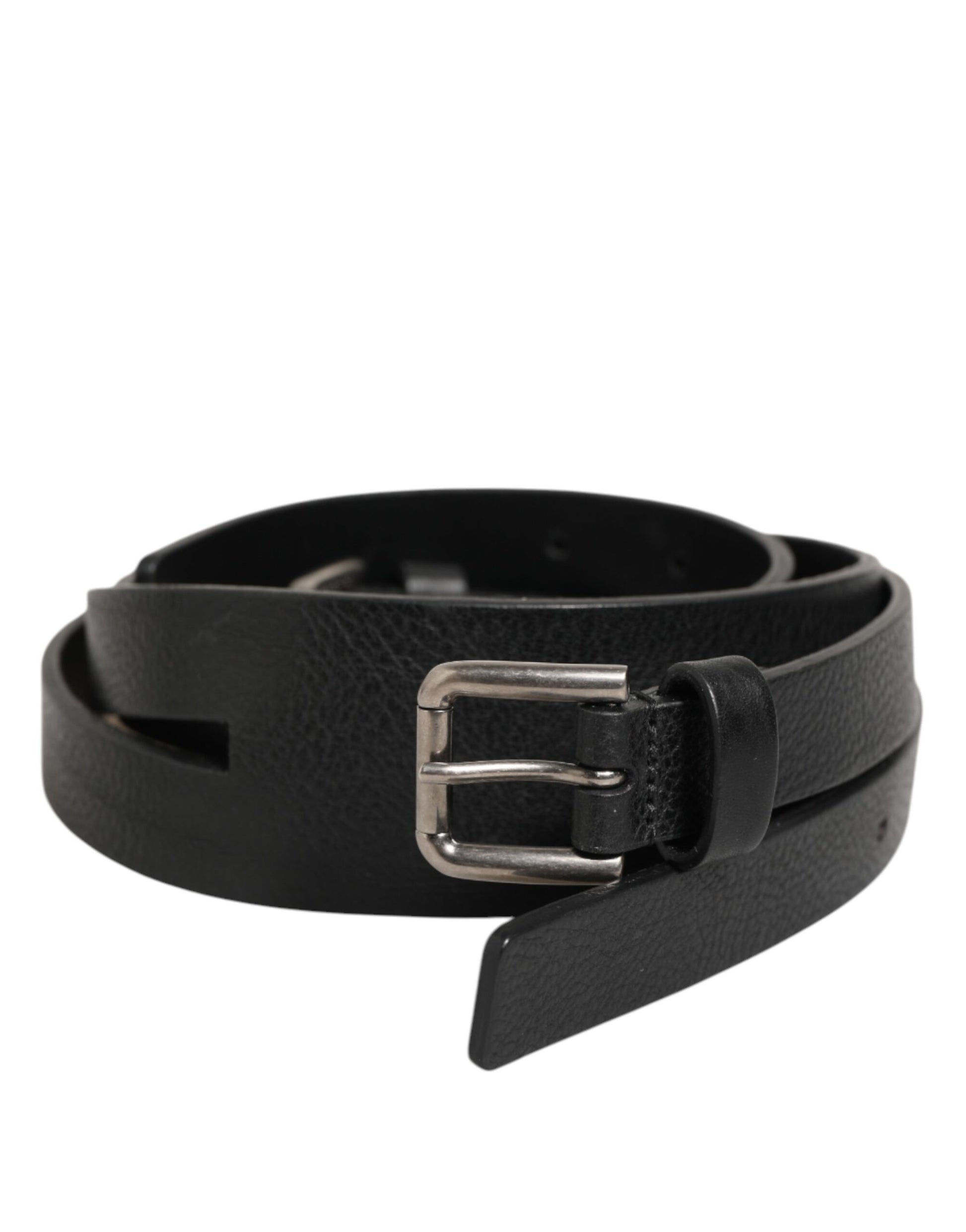 Dolce & Gabbana Black Double Strap Leather Gold Buckle Belt Curated Luxury Accessories by Orvyn