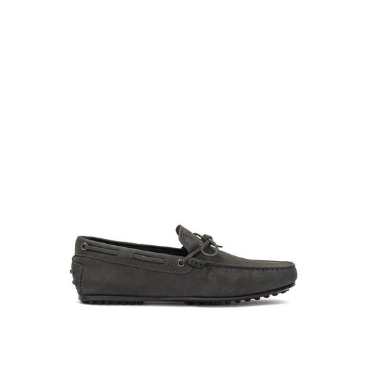 Tod's Gray Nubuc Leather Moccassin Curated Luxury Accessories by Orvyn