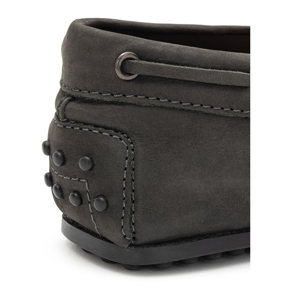 Tod's Gray Nubuc Leather Moccassin Curated Luxury Accessories by Orvyn