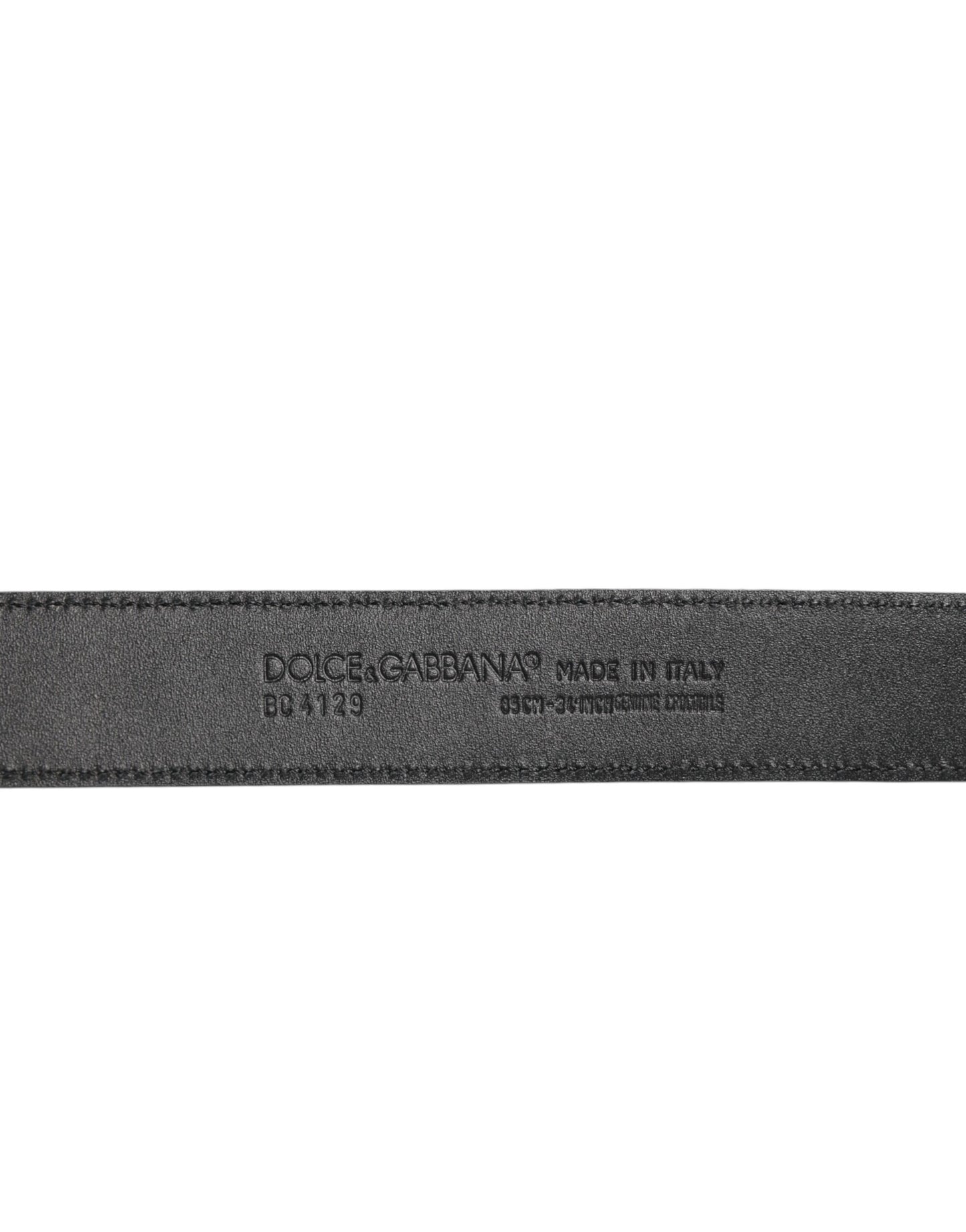 Dolce & Gabbana Black Exotic Leather Metal Logo Buckle Belt Curated Luxury Accessories by Orvyn