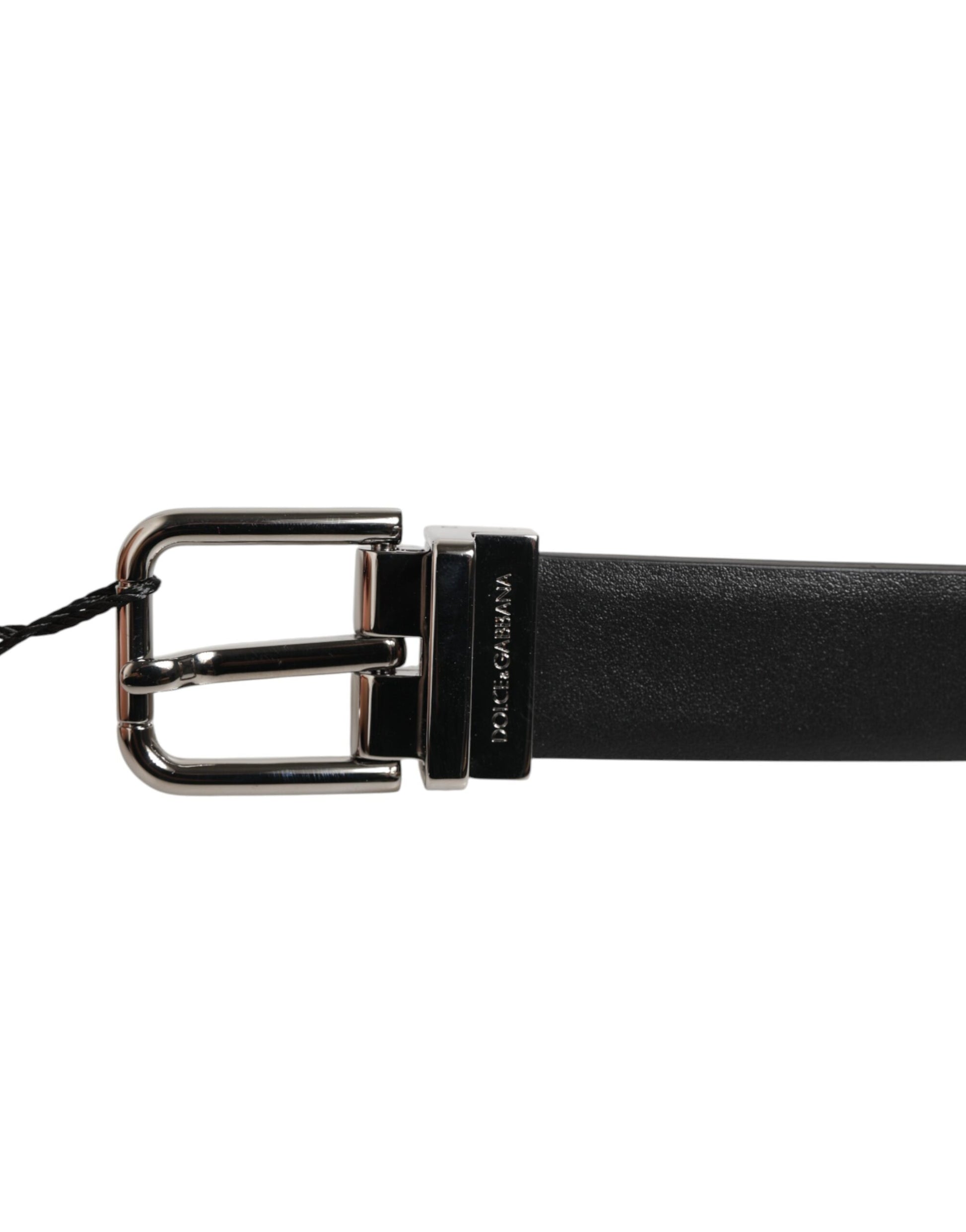 Dolce & Gabbana Black Leather Studded Silver-Tone Buckle Belt Curated Luxury Accessories by Orvyn