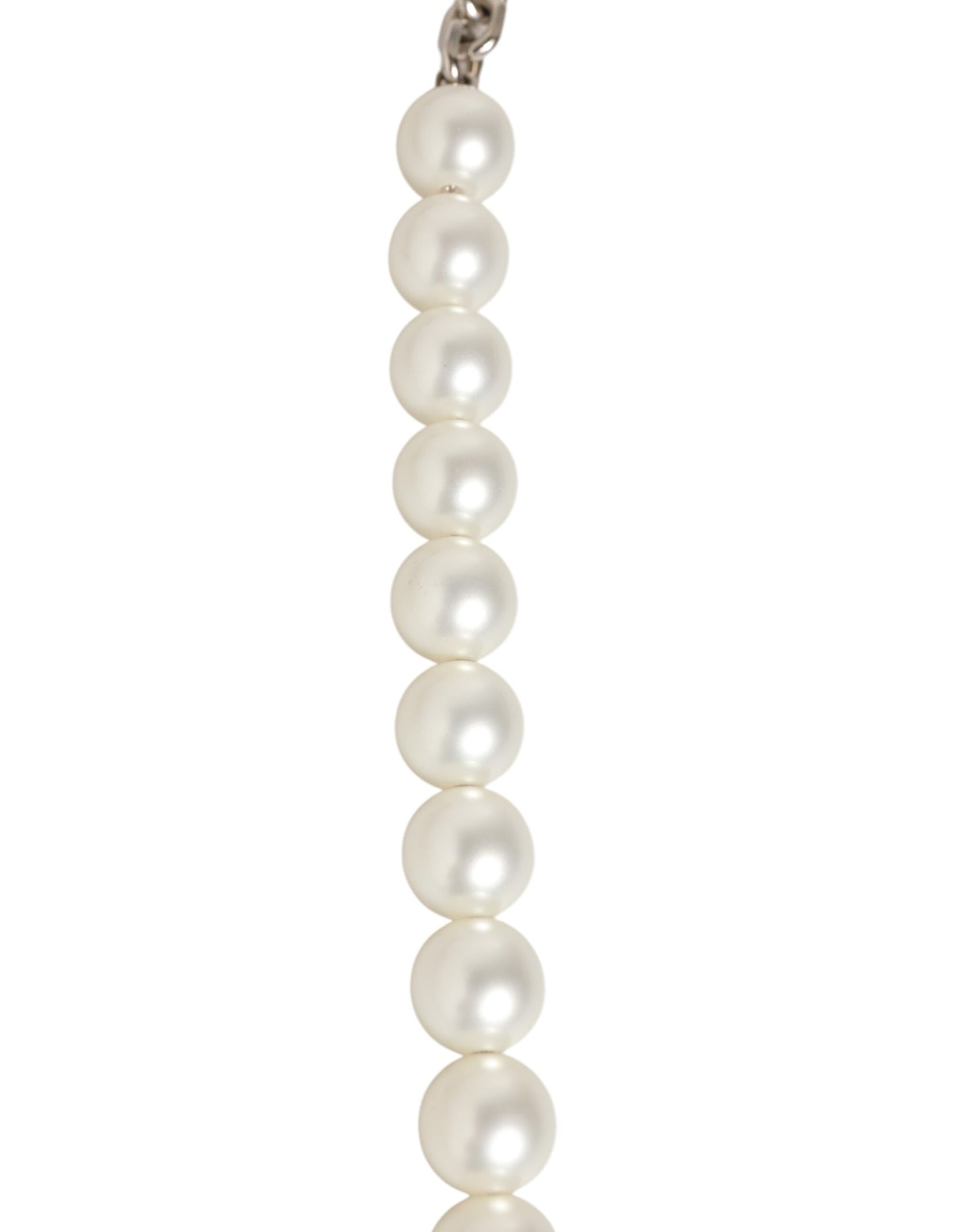 Dolce & Gabbana Black Leather Pearl Chain Bag Accessory Shoulder Strap Curated Luxury Accessories by Orvyn