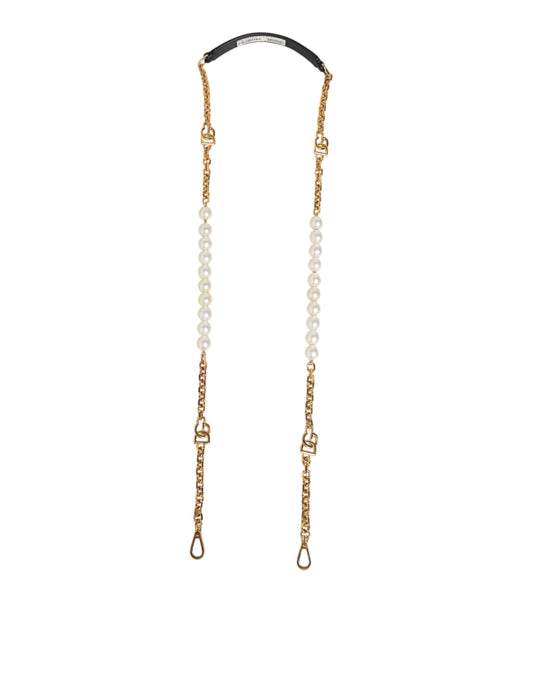 Dolce & Gabbana Black Leather Gold Chain Bag Accessory Shoulder Strap Curated Luxury Accessories by Orvyn