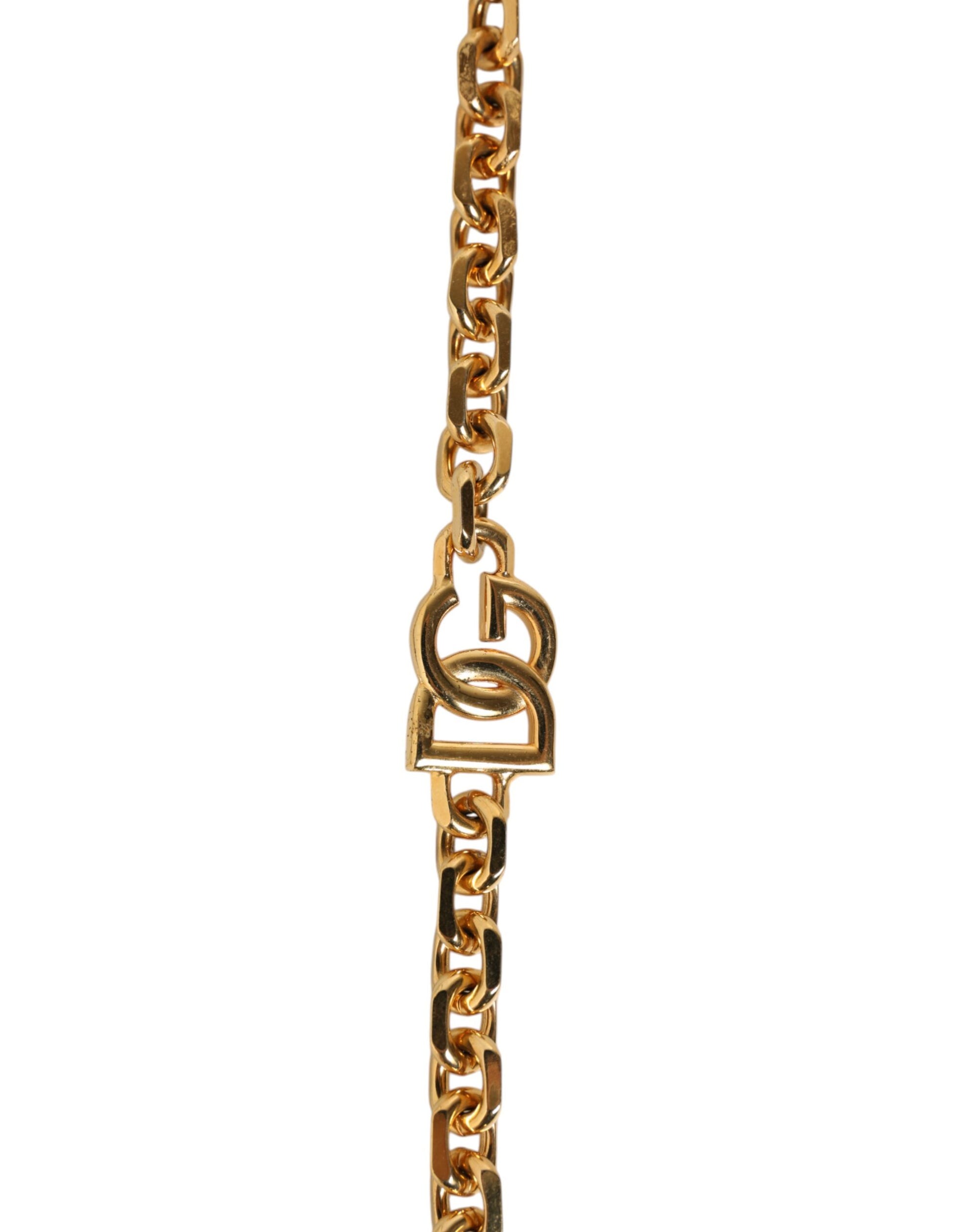 Dolce & Gabbana Black Leather Gold Chain Bag Accessory Shoulder Strap Curated Luxury Accessories by Orvyn
