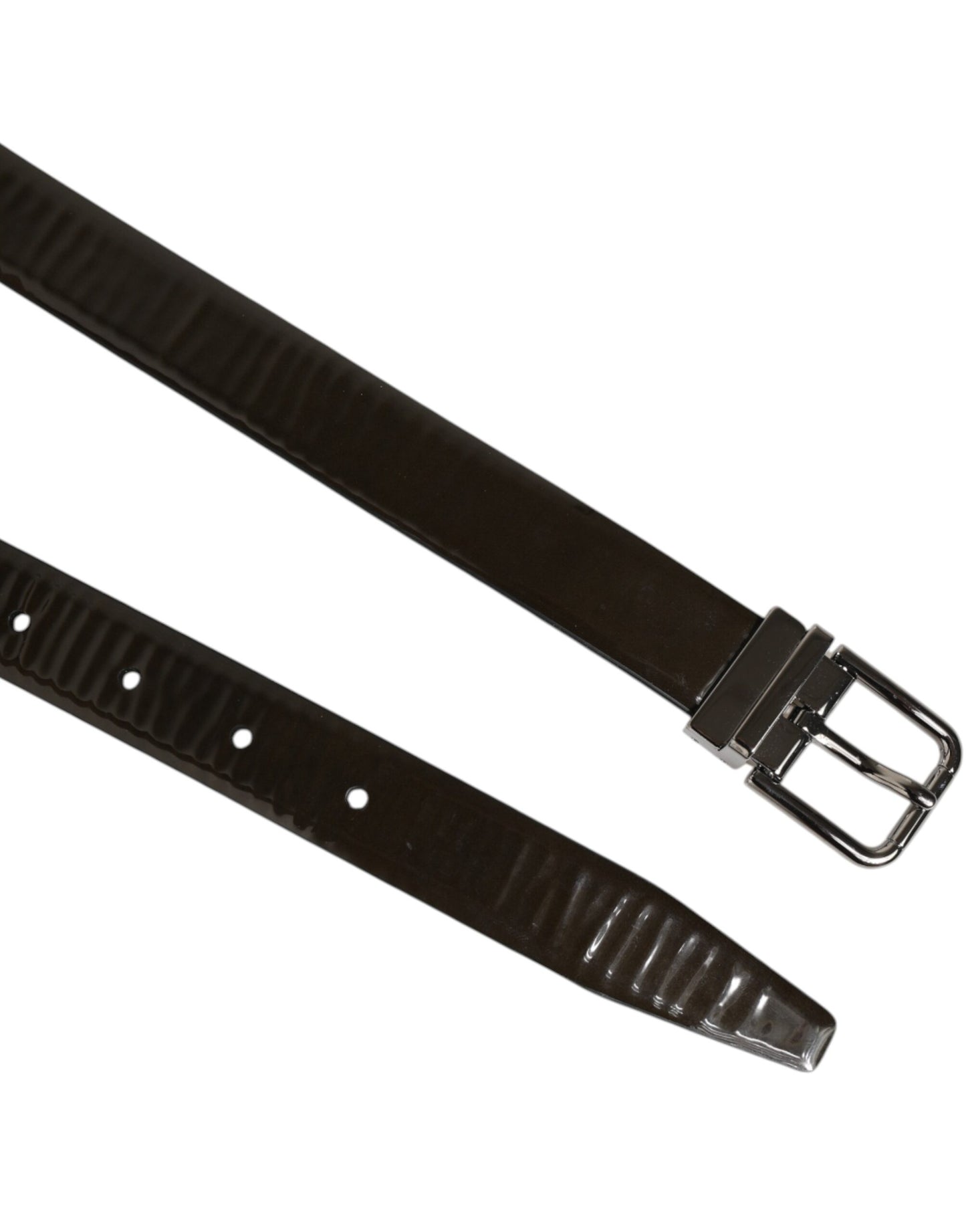 Dolce & Gabbana Brown Glossy Leather Classic Metal Buckle Belt Curated Luxury Accessories by Orvyn
