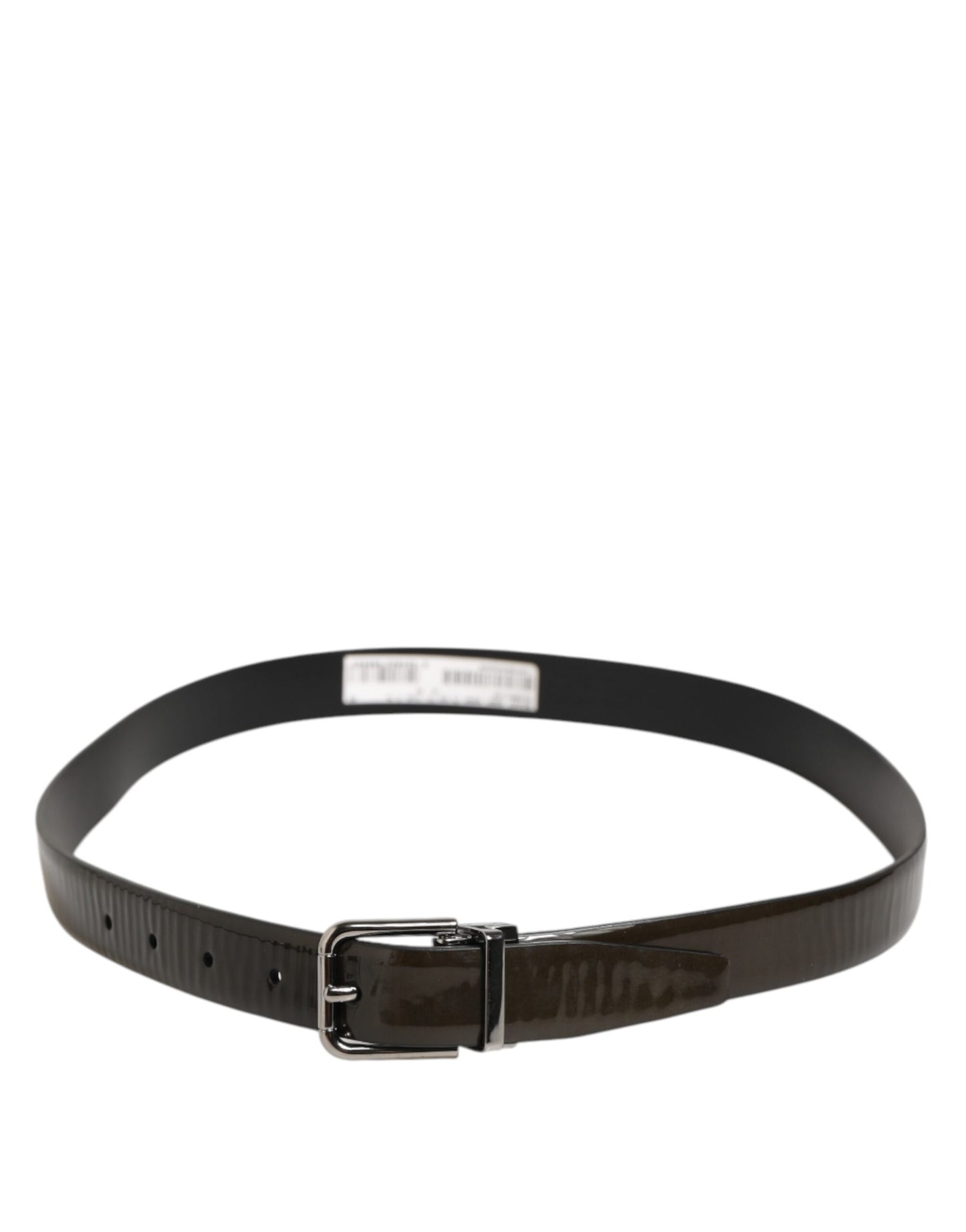 Dolce & Gabbana Brown Glossy Leather Classic Metal Buckle Belt Curated Luxury Accessories by Orvyn