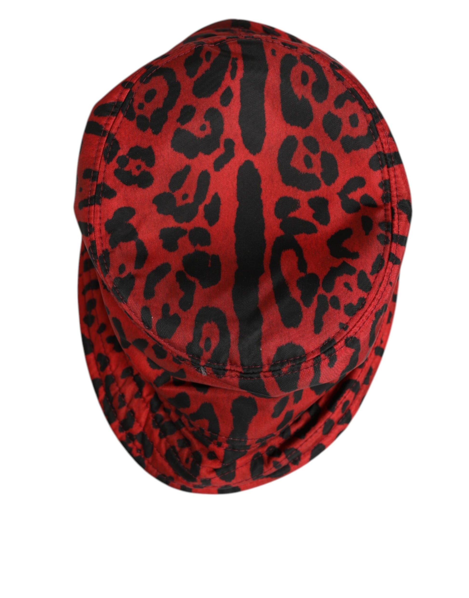 Dolce & Gabbana Red Black Nylon Leopard Print Bucket Men Cap Hat Curated Luxury Accessories by Orvyn