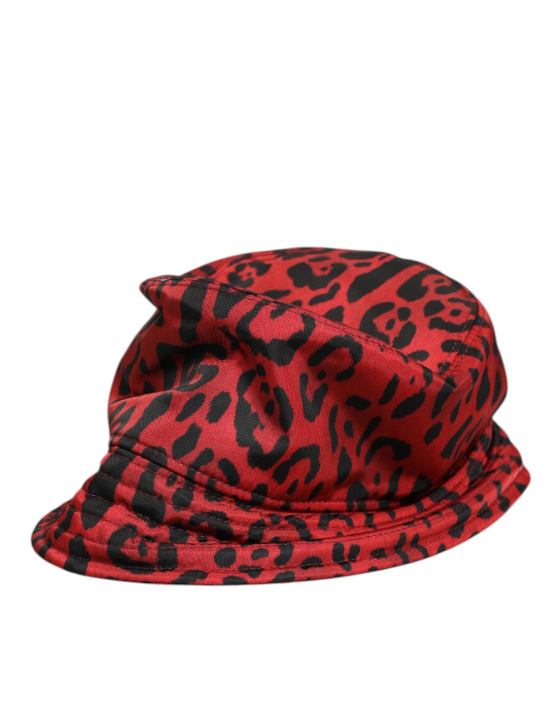 Dolce & Gabbana Red Black Nylon Leopard Print Bucket Men Cap Hat Curated Luxury Accessories by Orvyn