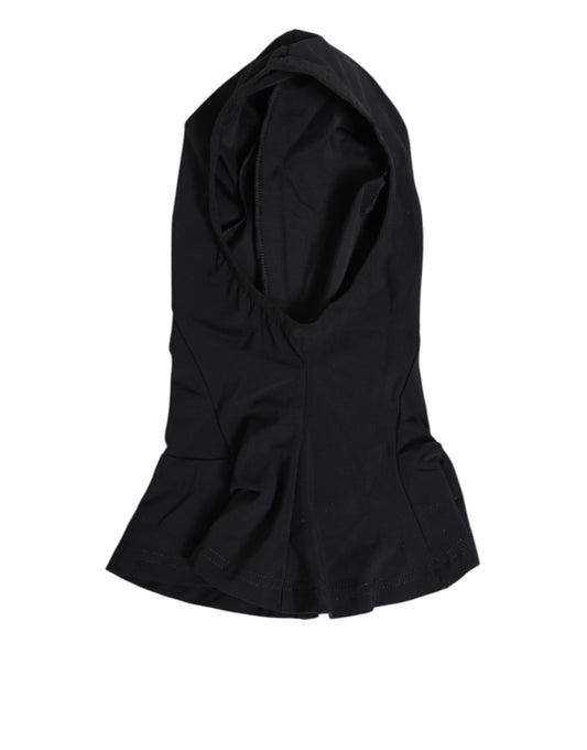 Dolce & Gabbana Black Nylon Elastane Balaclava Hood Face Cover Hat Curated Luxury Accessories by Orvyn