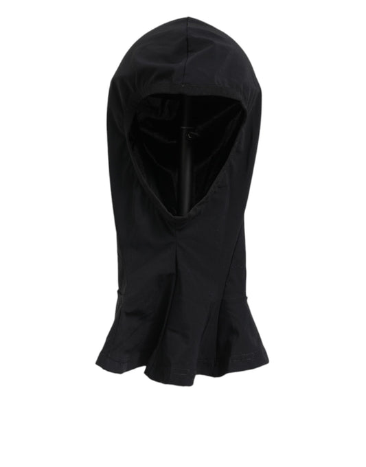 Dolce & Gabbana Black Nylon Elastane Balaclava Hood Face Cover Hat Curated Luxury Accessories by Orvyn