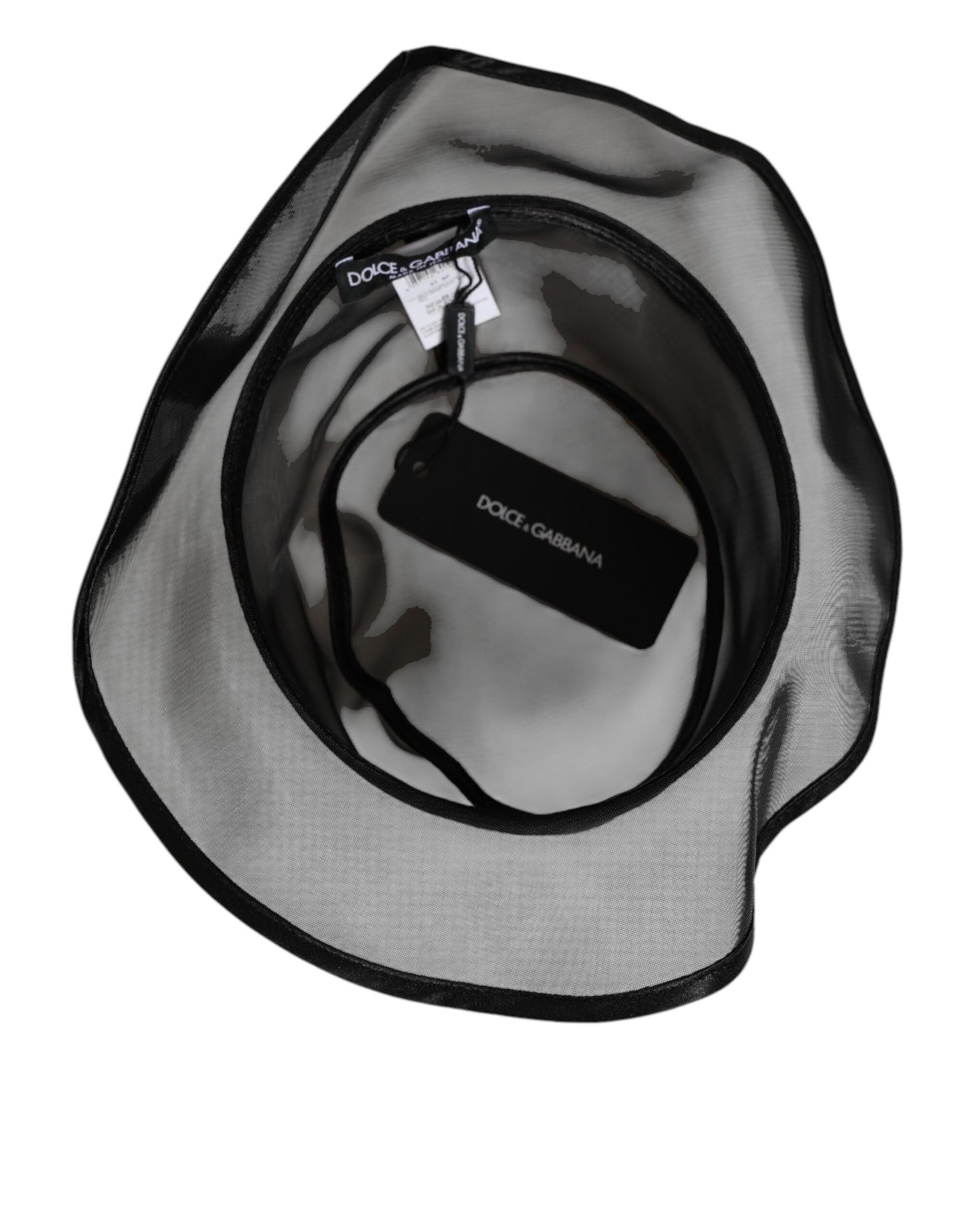 Dolce & Gabbana Black Silk Mesh Bucket Men Fisherman Cap Hat Curated Luxury Accessories by Orvyn