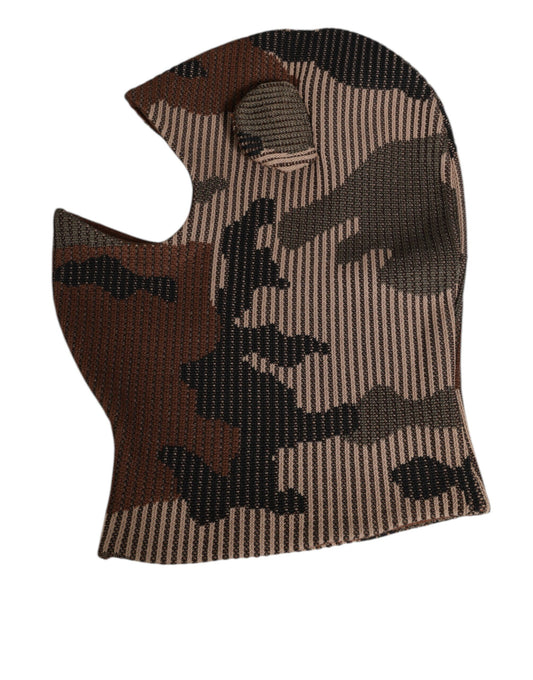 Dolce & Gabbana Multicolor Camouflage Balaclava Mask Men Cap One Size Hat Curated Luxury Accessories by Orvyn