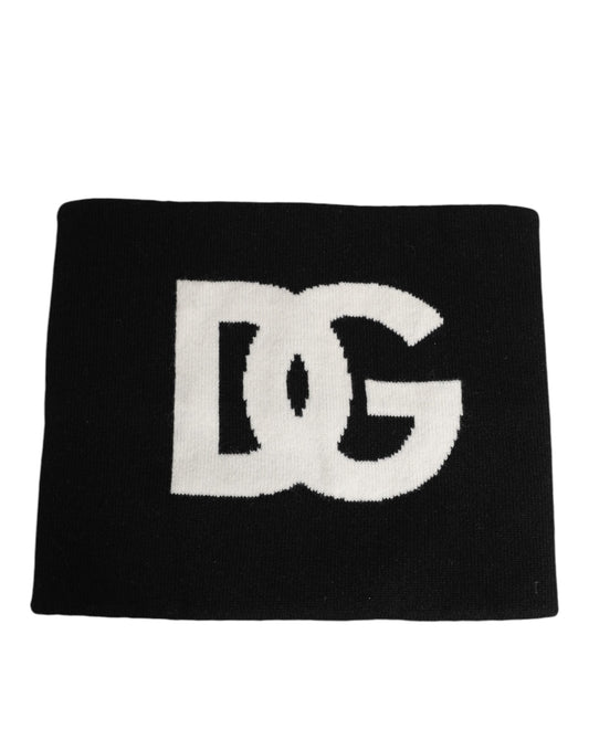 Dolce & Gabbana Black D&G Logo Cashmere Knitted Men One Size Scarf Curated Luxury Accessories by Orvyn