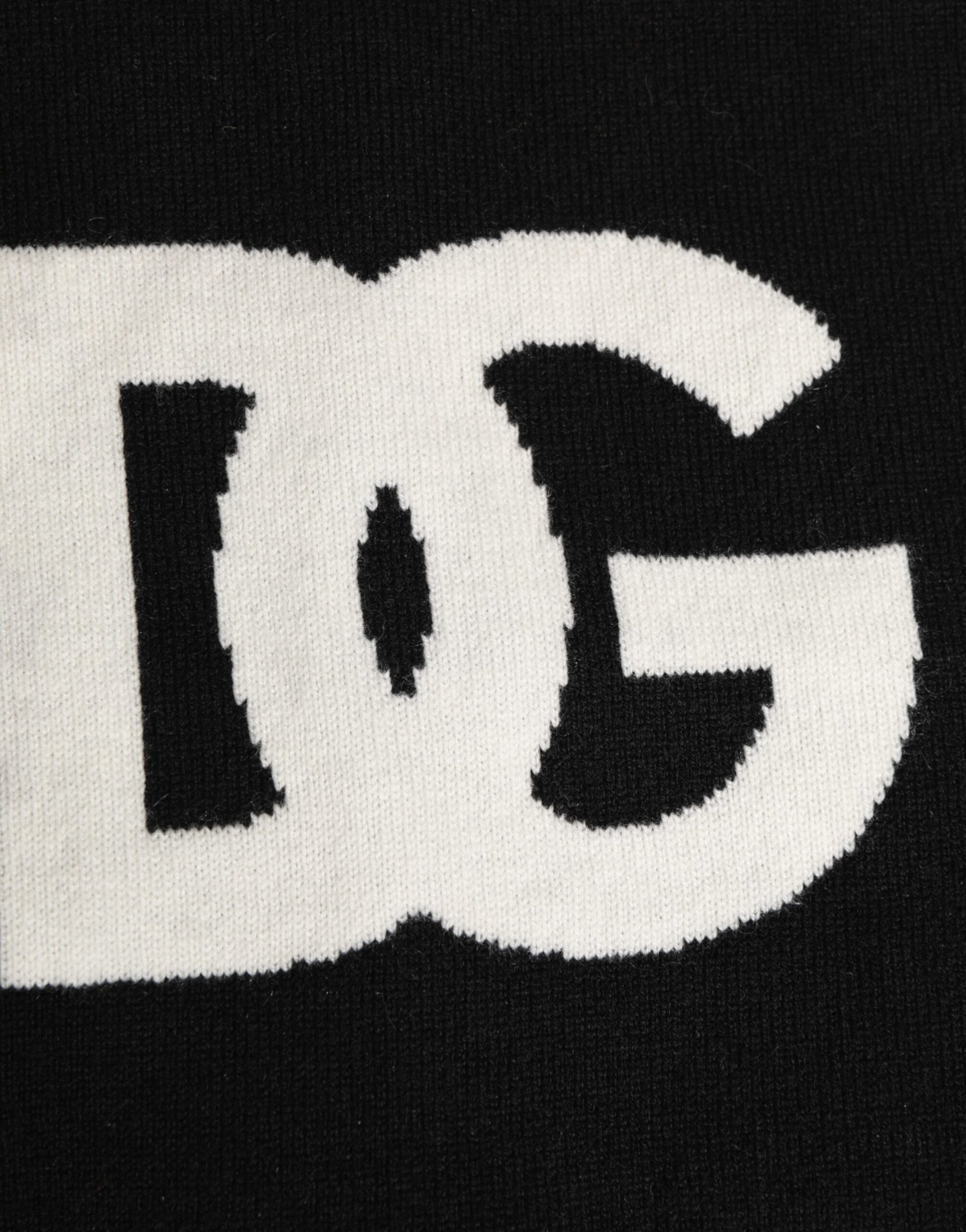 Dolce & Gabbana Black D&G Logo Cashmere Knitted Men One Size Scarf Curated Luxury Accessories by Orvyn