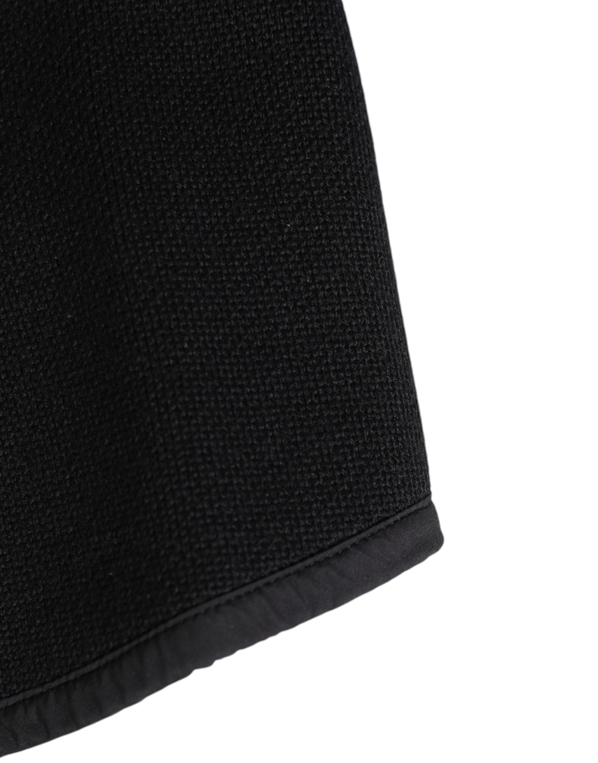 Dolce & Gabbana Black Lace Stole Knitted DG Logo Men One Size Scarf Curated Luxury Accessories by Orvyn