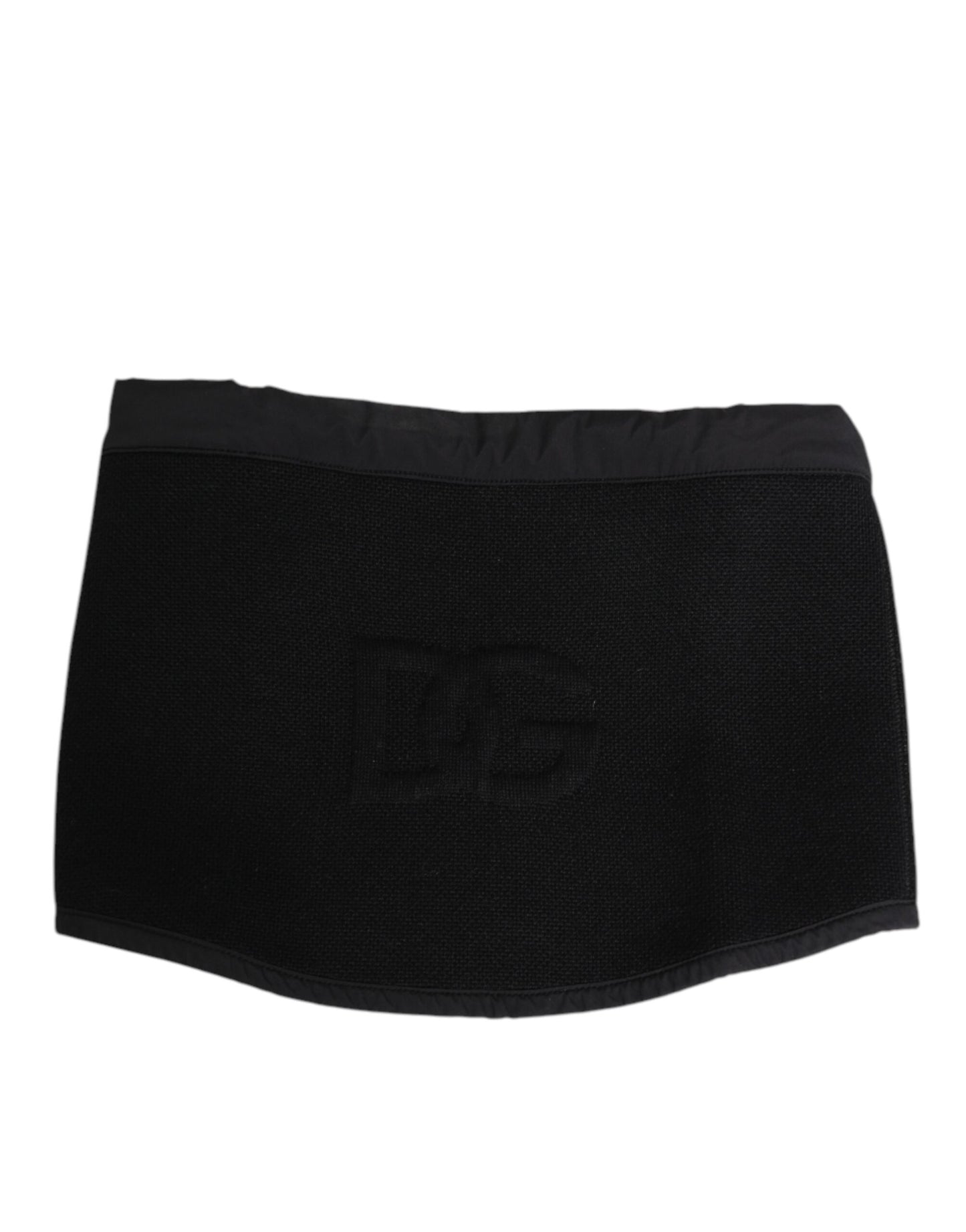 Dolce & Gabbana Black Lace Stole Knitted DG Logo Men One Size Scarf Curated Luxury Accessories by Orvyn