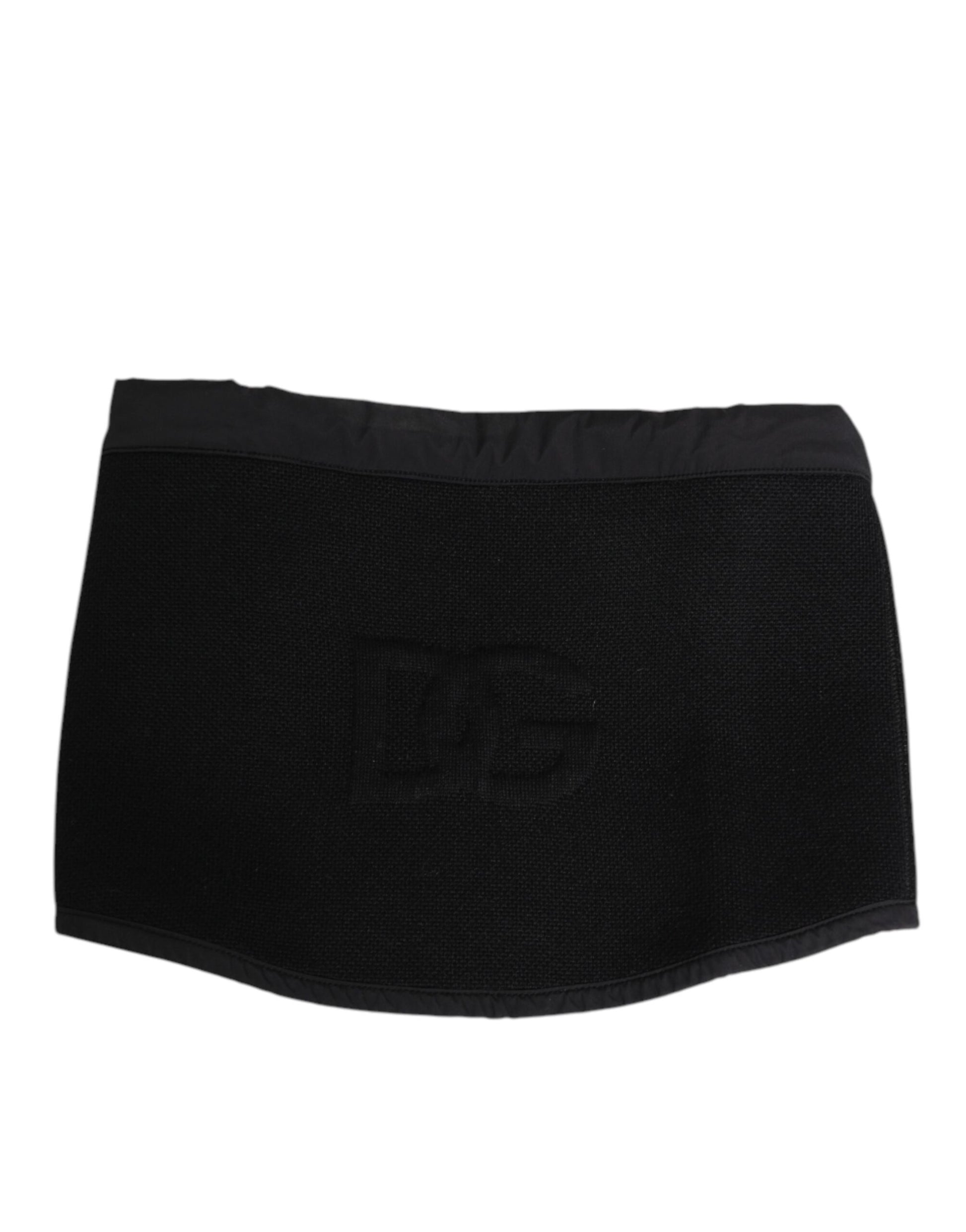 Dolce & Gabbana Black Lace Stole Knitted DG Logo Men One Size Scarf Curated Luxury Accessories by Orvyn